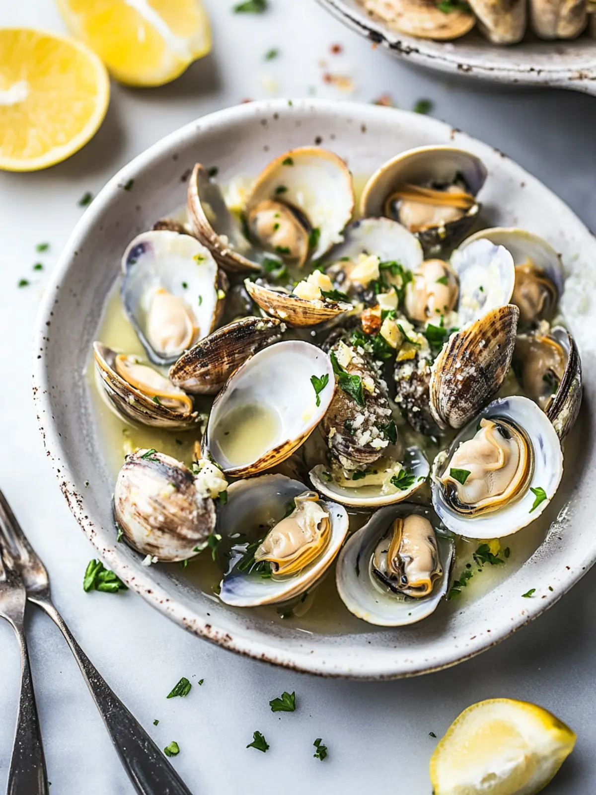 Savor Clams in White Wine with Garlic and Butter Tonight 2 Clams in White Wine with Garlic and Butter