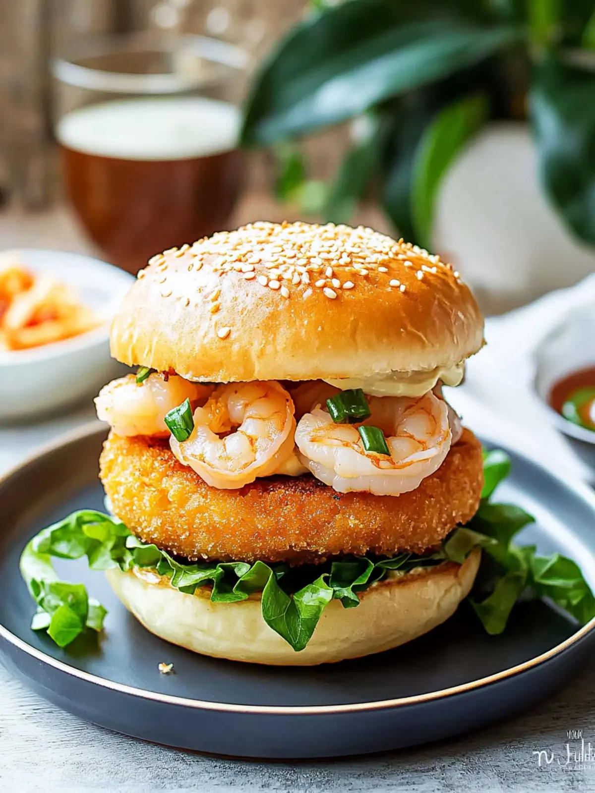Savory Korean-Style Shrimp Burger That Will Blow Your Mind 3 Korean-Style Shrimp Burger