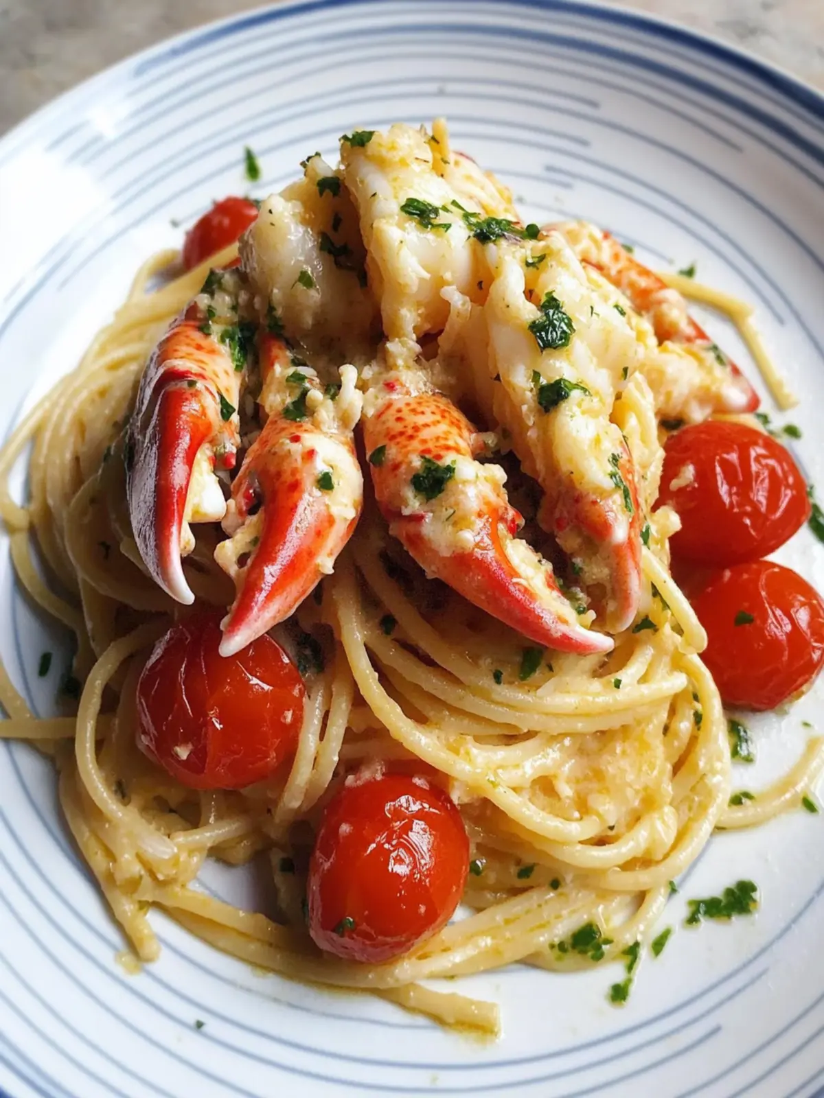 Buttered Lobster Pasta with Cherry Tomatoes You'll Crave 5 Buttered Lobster Pasta with Cherry Tomatoes