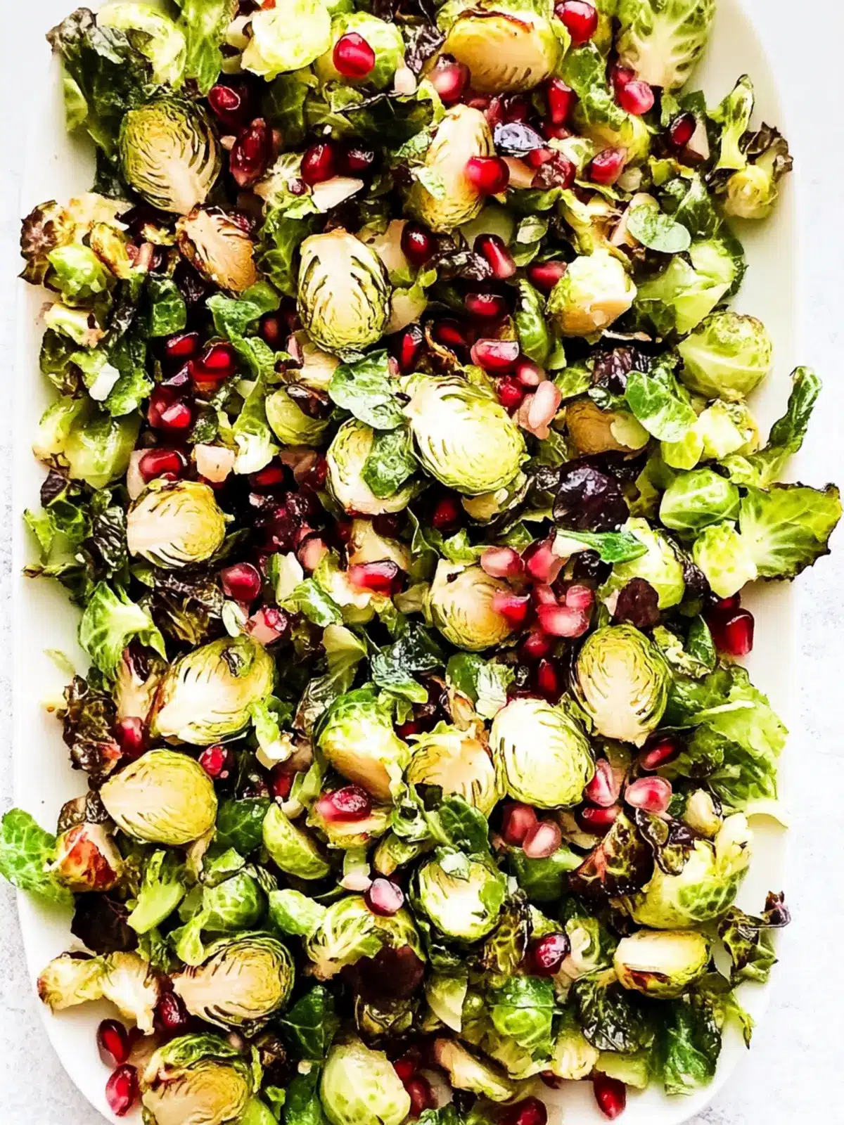 Crispy Brussels Sprout Salad with Pomegranate Bliss 3 Crispy Brussels Sprout Salad with Pomegranate Seeds