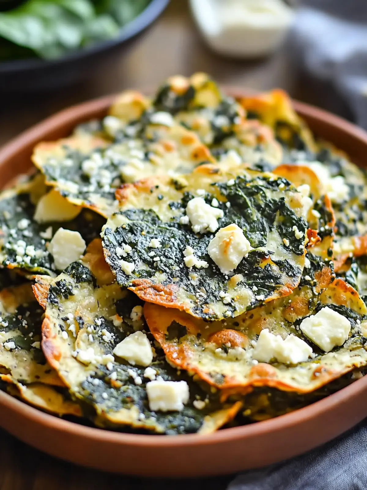 Mediterranean Spinach and Feta Crisps Perfect for Snack Time 3 Mediterranean Spinach and Feta Crisps
