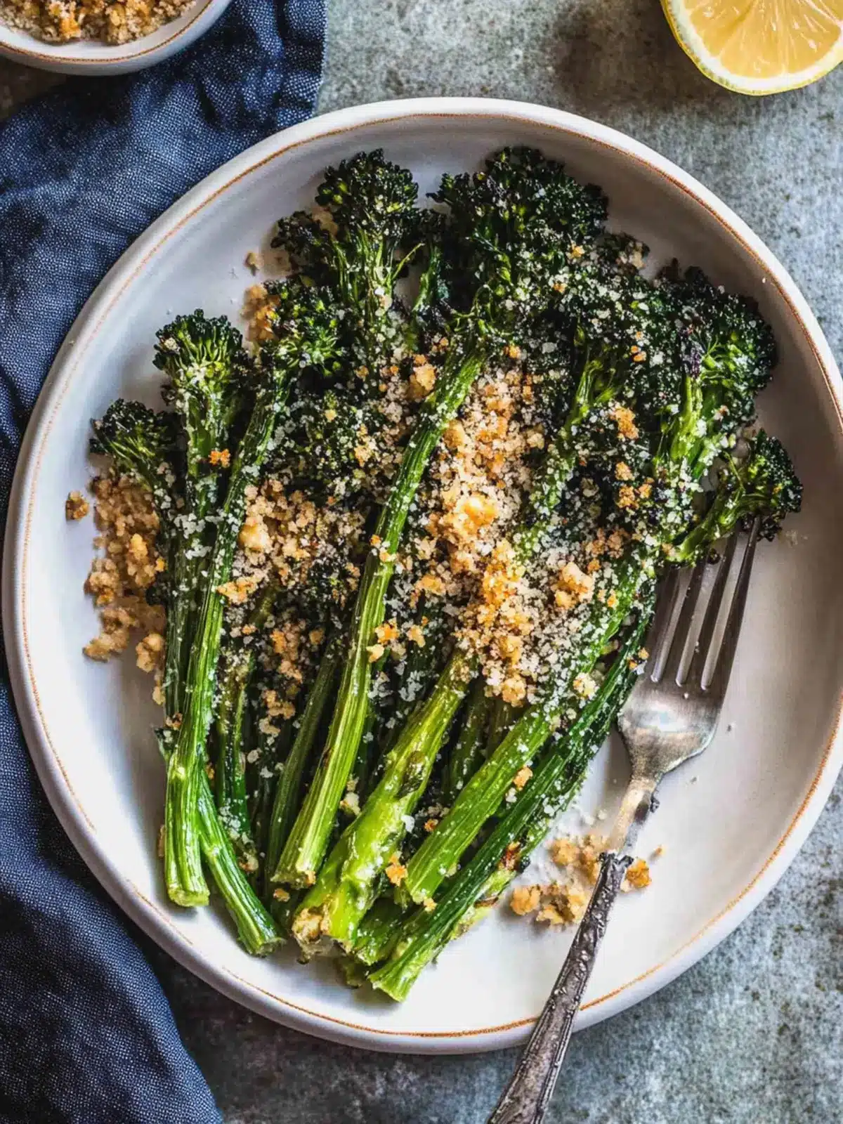 Savory Roasted Broccolini with Parmesan-Pine Nut Pangritata 2 Roasted Broccolini with Parmesan-Pine Nut Pangritata