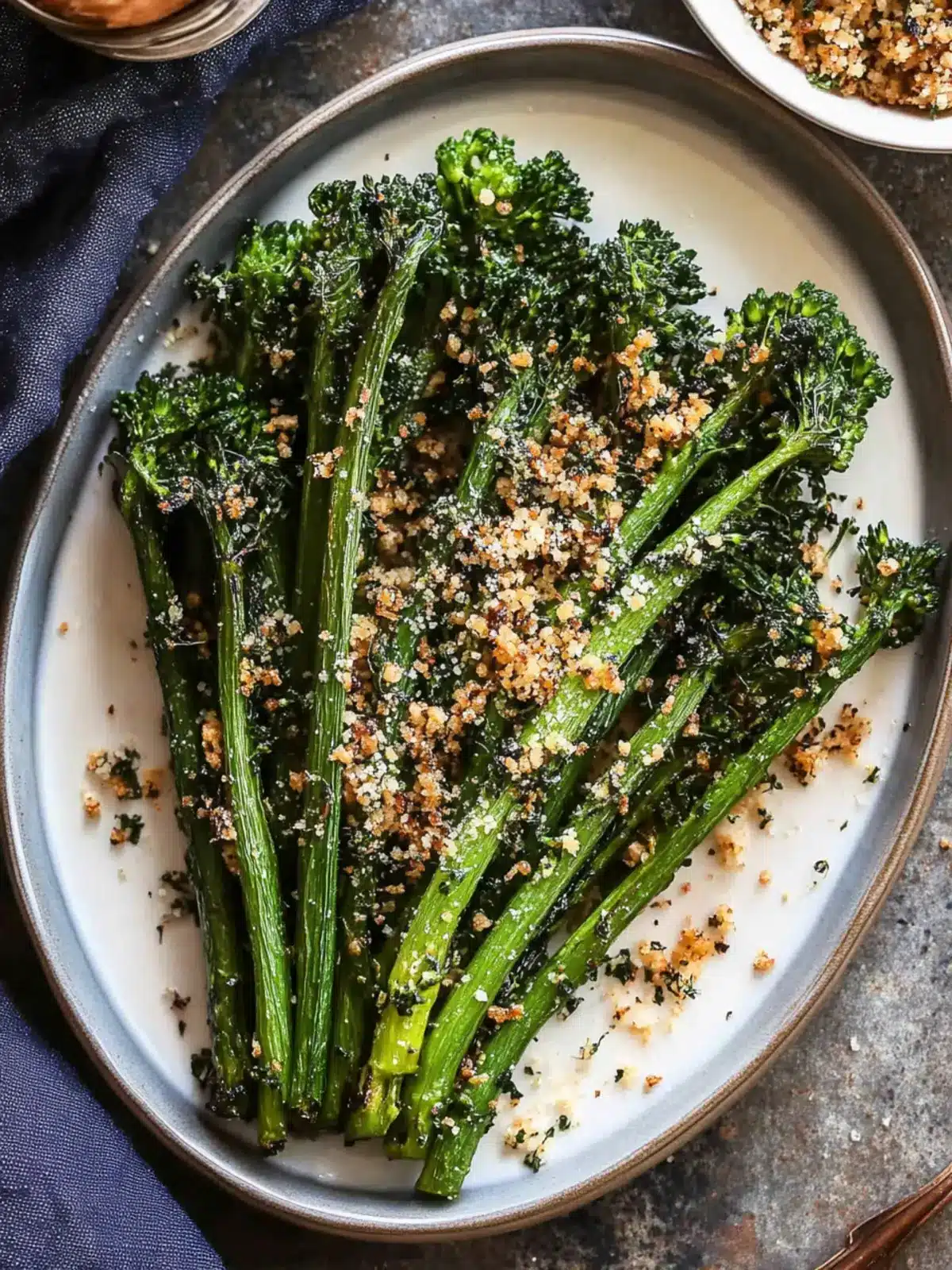 Savory Roasted Broccolini with Parmesan-Pine Nut Pangritata 5 Roasted Broccolini with Parmesan-Pine Nut Pangritata
