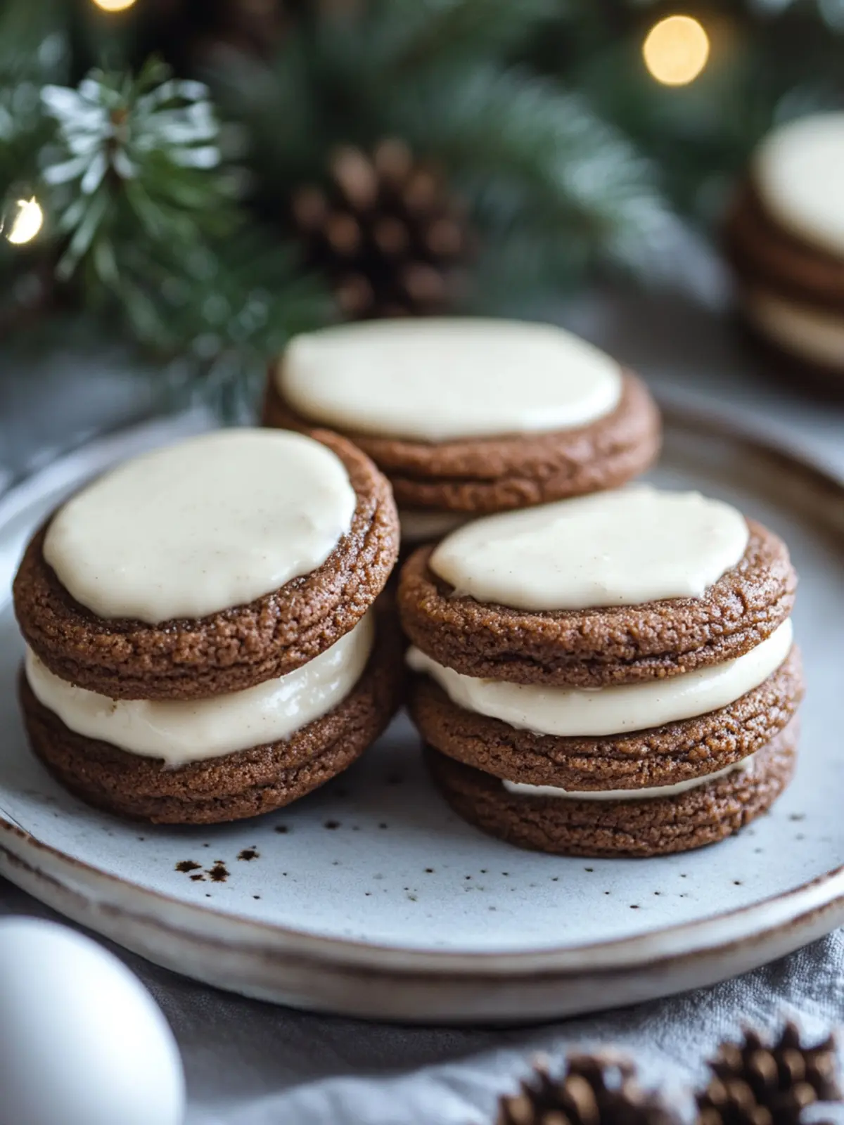 Ginger Molasses Sandwich Cookies with Eggnog Frosting Magic 4 Ginger Molasses Sandwich Cookies with Eggnog Frosting