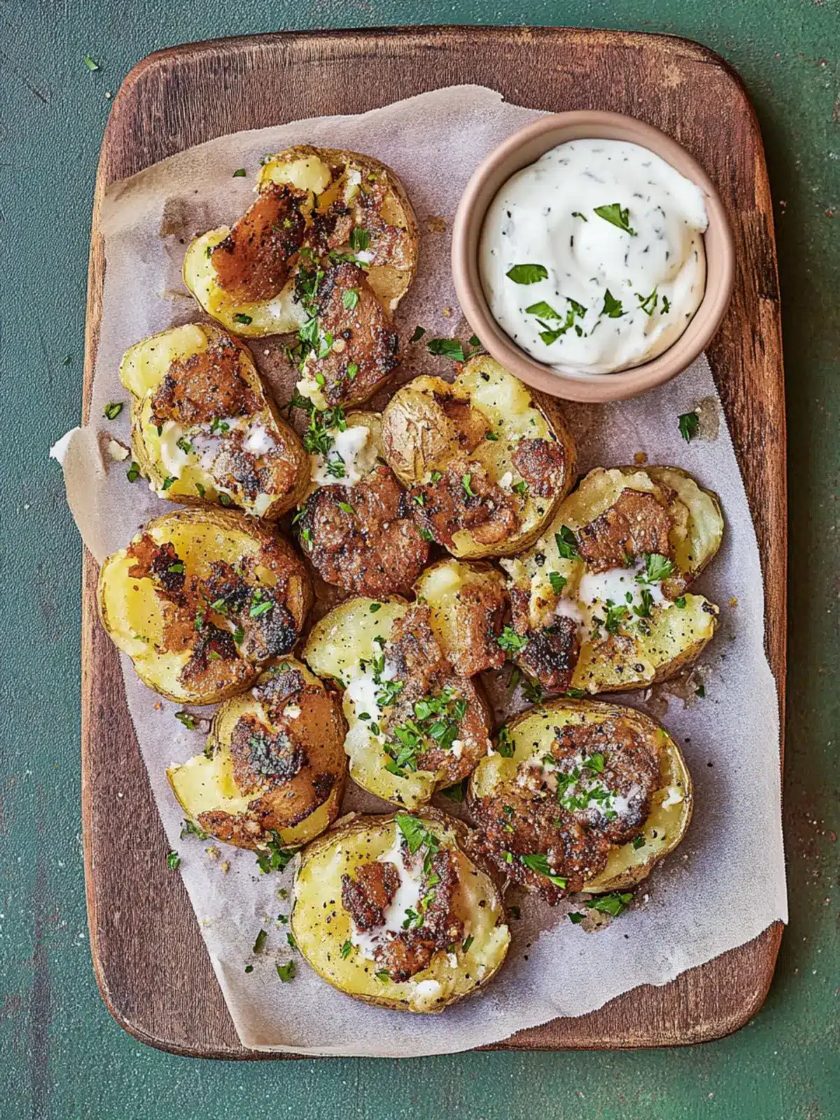 Sumac Smashed Potatoes with Horseradish Cream Bliss 4 Sumac Smashed Potatoes with Horseradish Cream