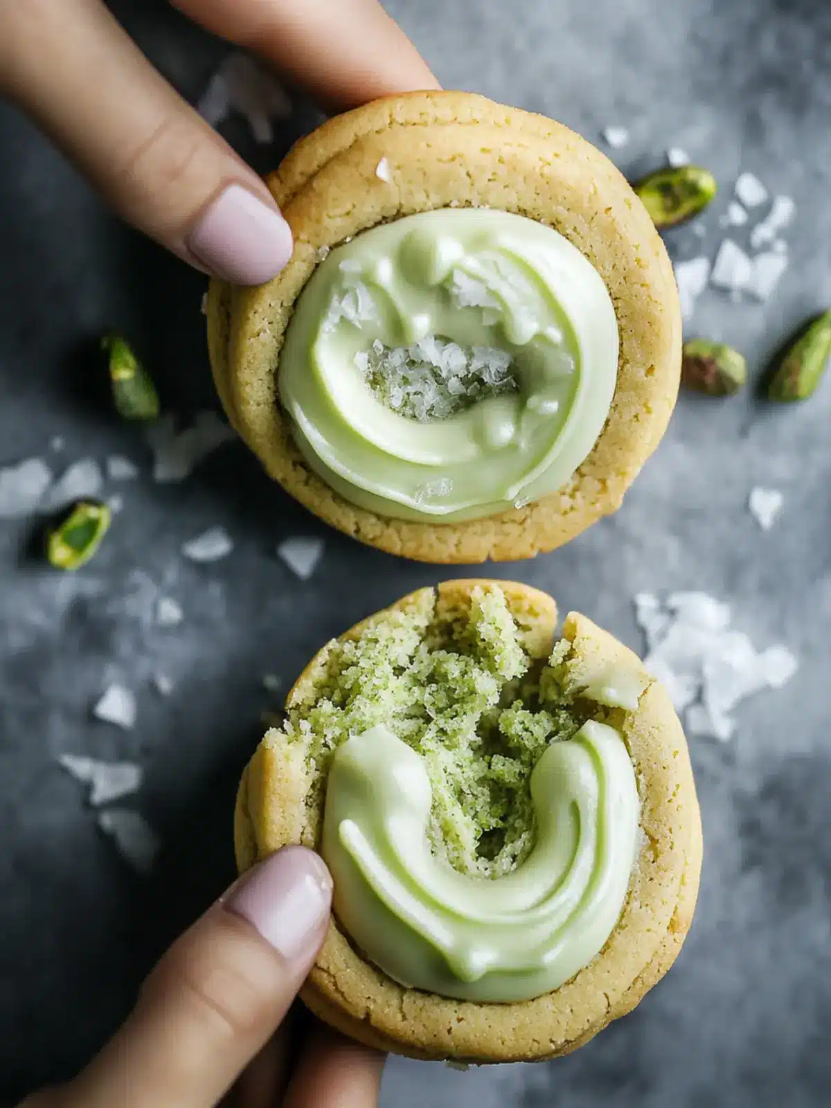 Pistachio Latte Sandwich Cookies with Creamy Indulgence 2 Pistachio Latte Sandwich Cookies