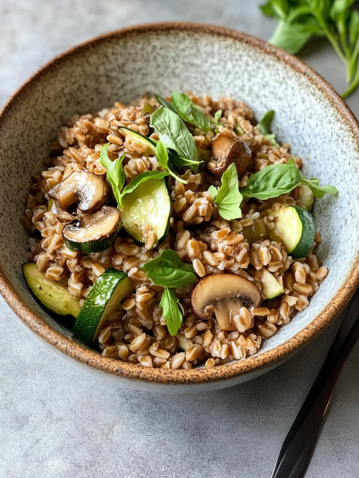 Savory Farro with Balsamic Mushrooms & Zucchini Delight 2 Farro with Balsamic Mushrooms & Zucchini