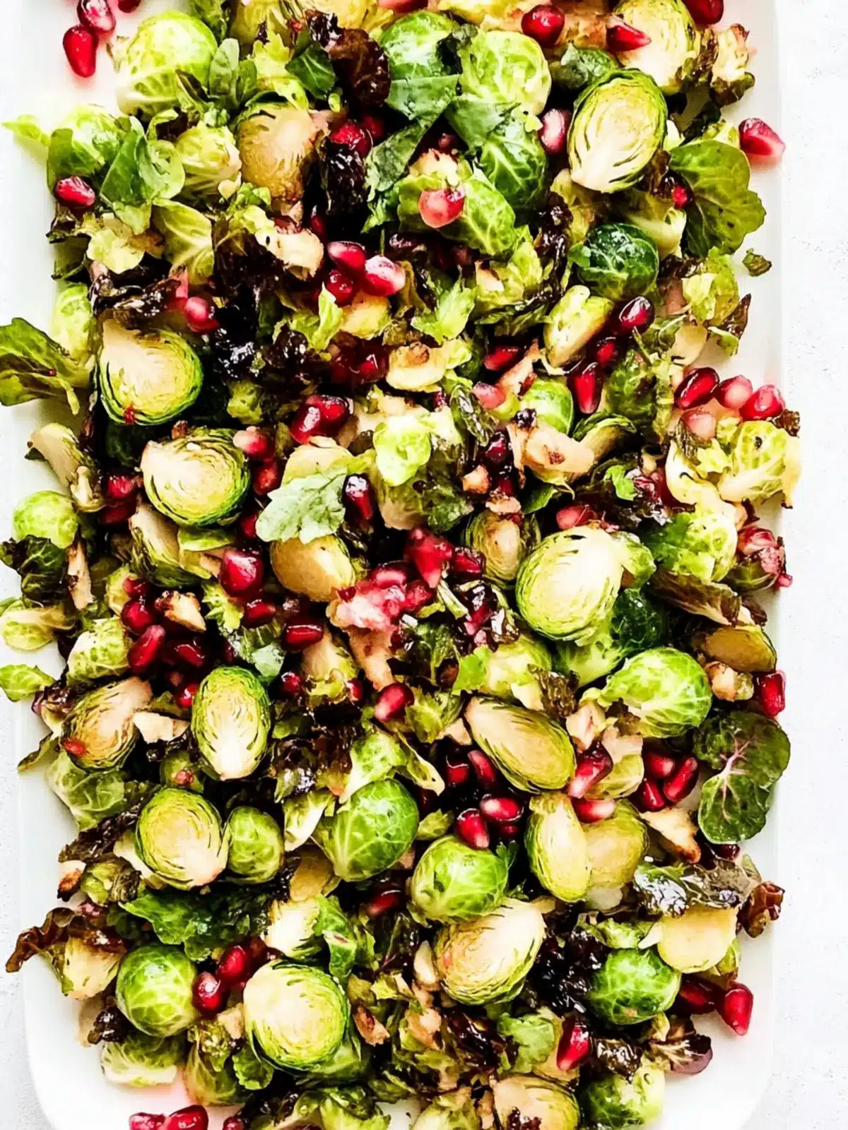 Crispy Brussels Sprout Salad with Pomegranate Bliss 2 Crispy Brussels Sprout Salad with Pomegranate Seeds