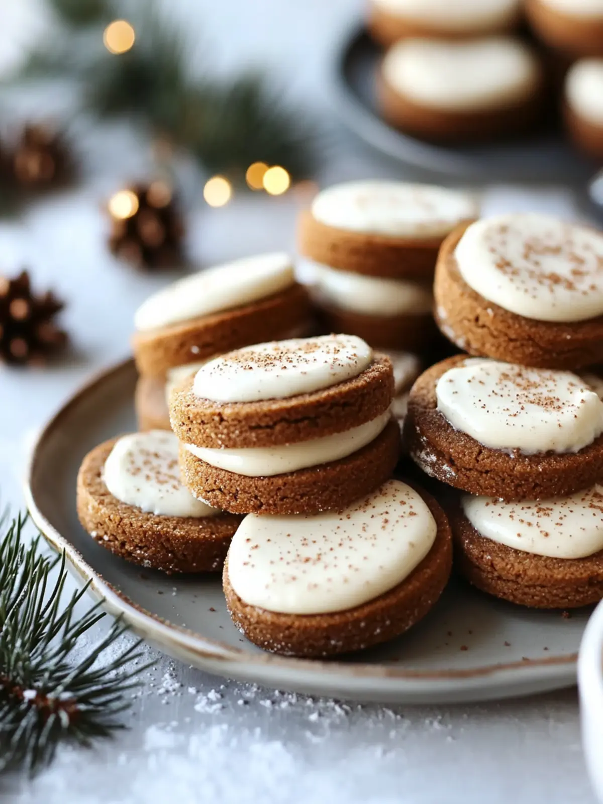 Ginger Molasses Sandwich Cookies with Eggnog Frosting Magic 3 Ginger Molasses Sandwich Cookies with Eggnog Frosting