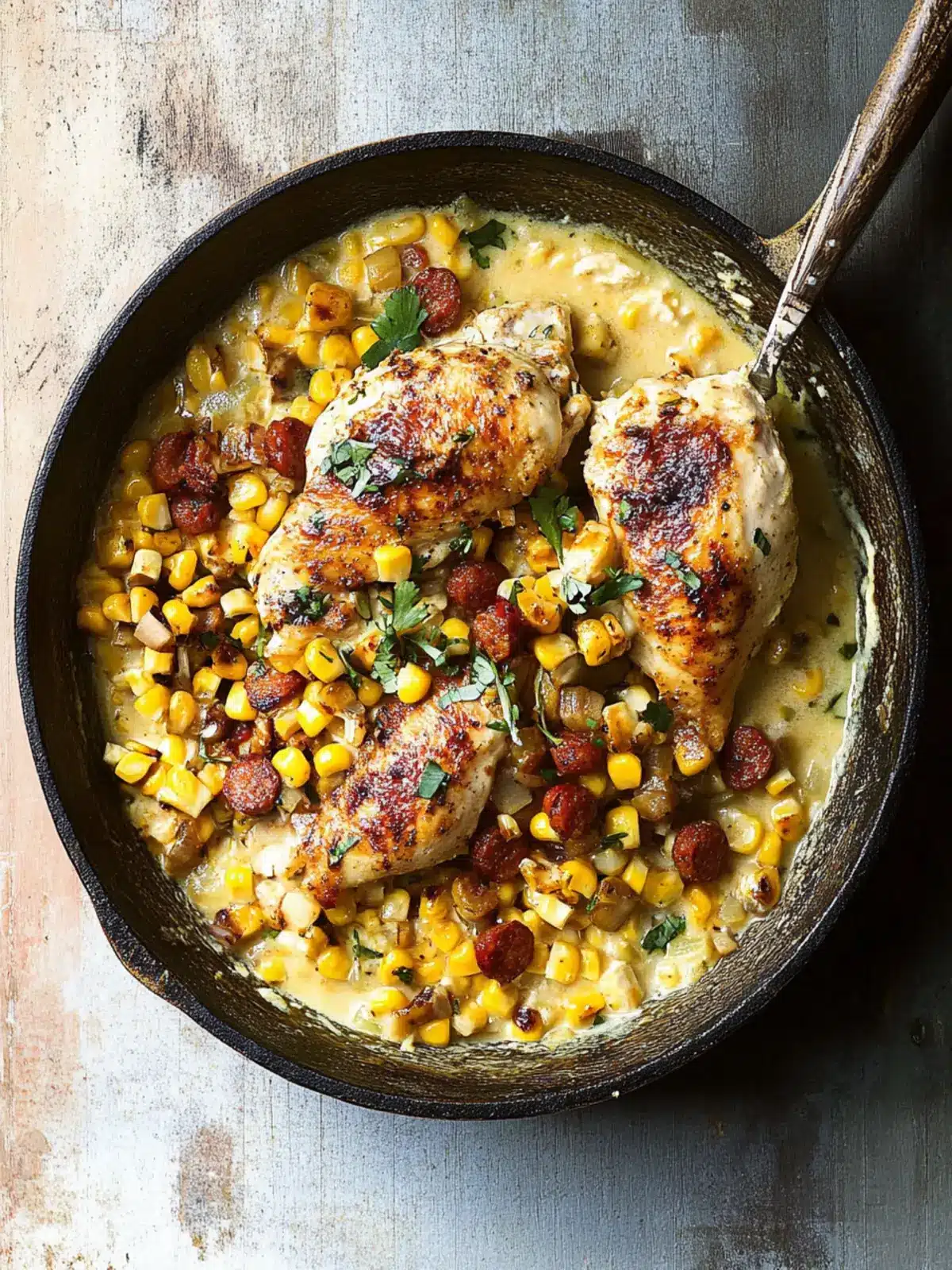 Savor Creamy Chicken with Corn and Chorizo for Dinner Bliss 4 Creamy Chicken with Corn and Chorizo