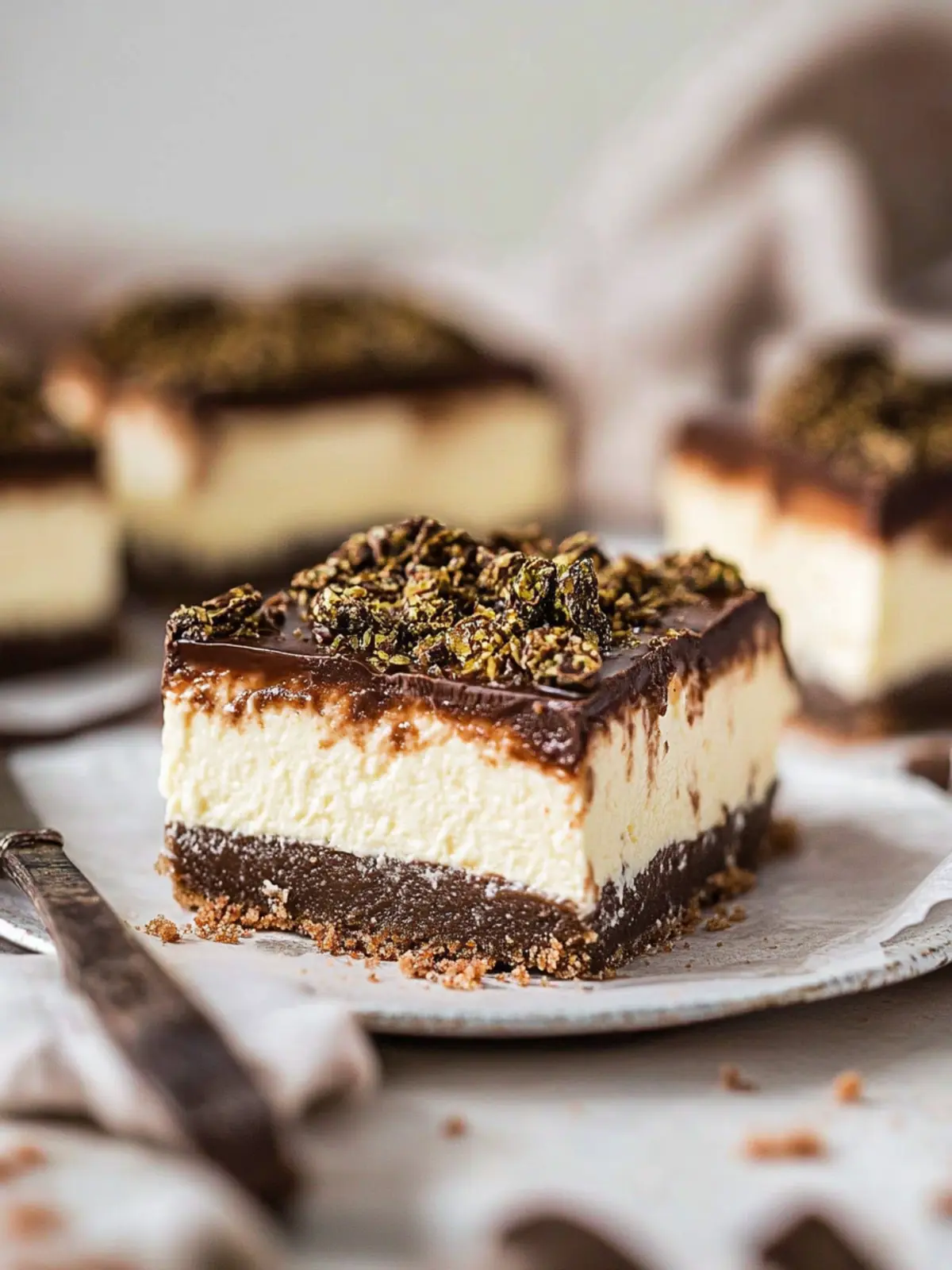 Indulge in Dubai Chocolate Cheesecake Bars You Can't Resist 2 Dubai Chocolate Cheesecake Bars