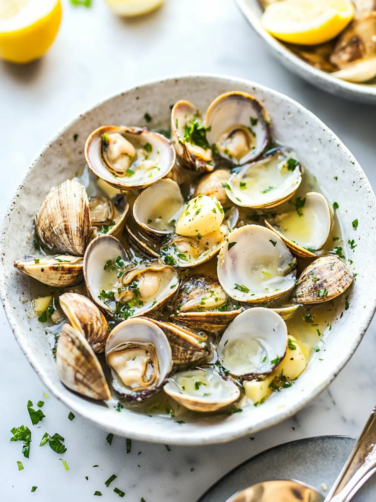 Savor Clams in White Wine with Garlic and Butter Tonight 4 Clams in White Wine with Garlic and Butter