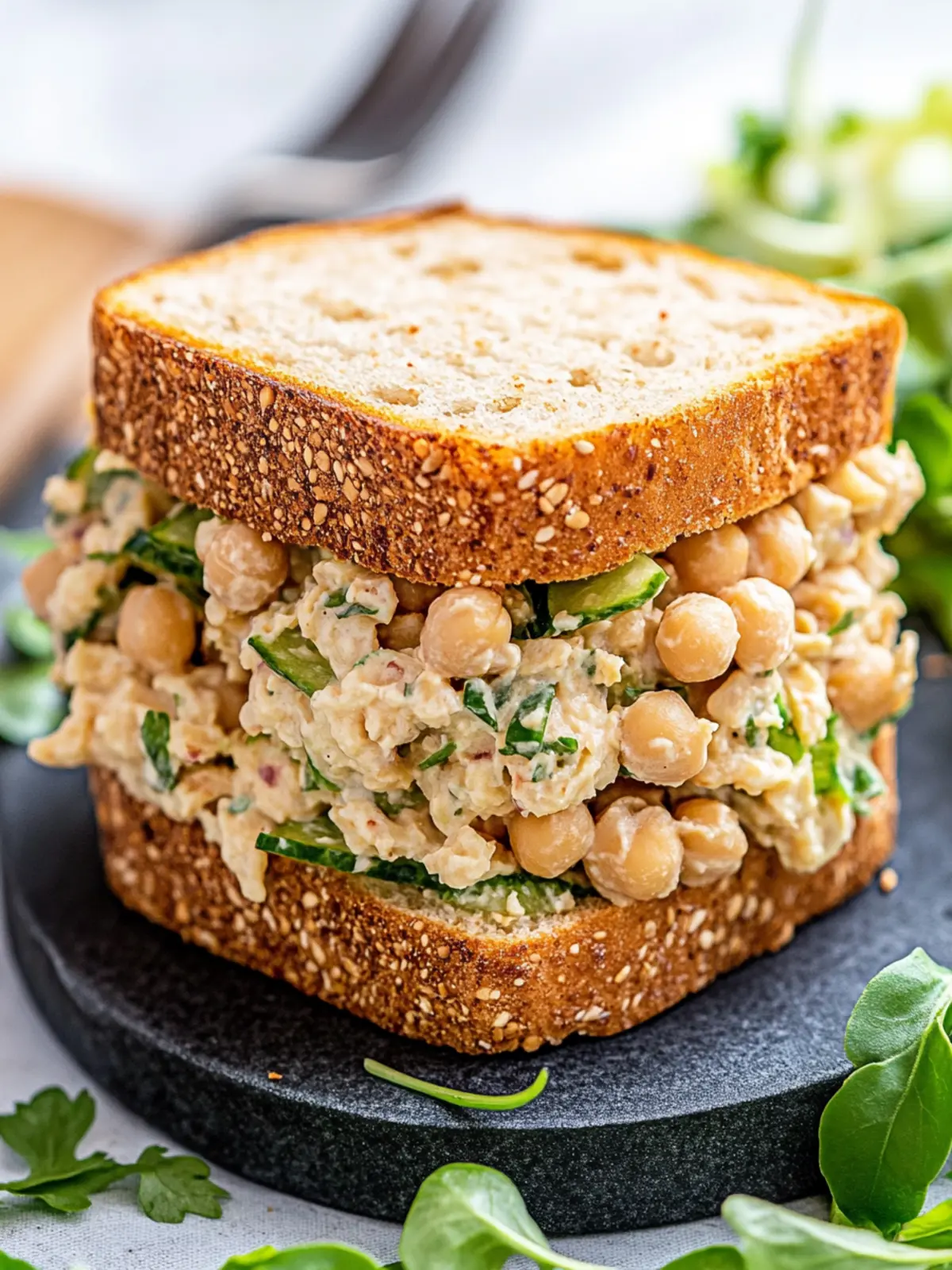 Chickpea Salad Sandwich with a Zesty Twist You'll Love 3 Chickpea Salad Sandwich
