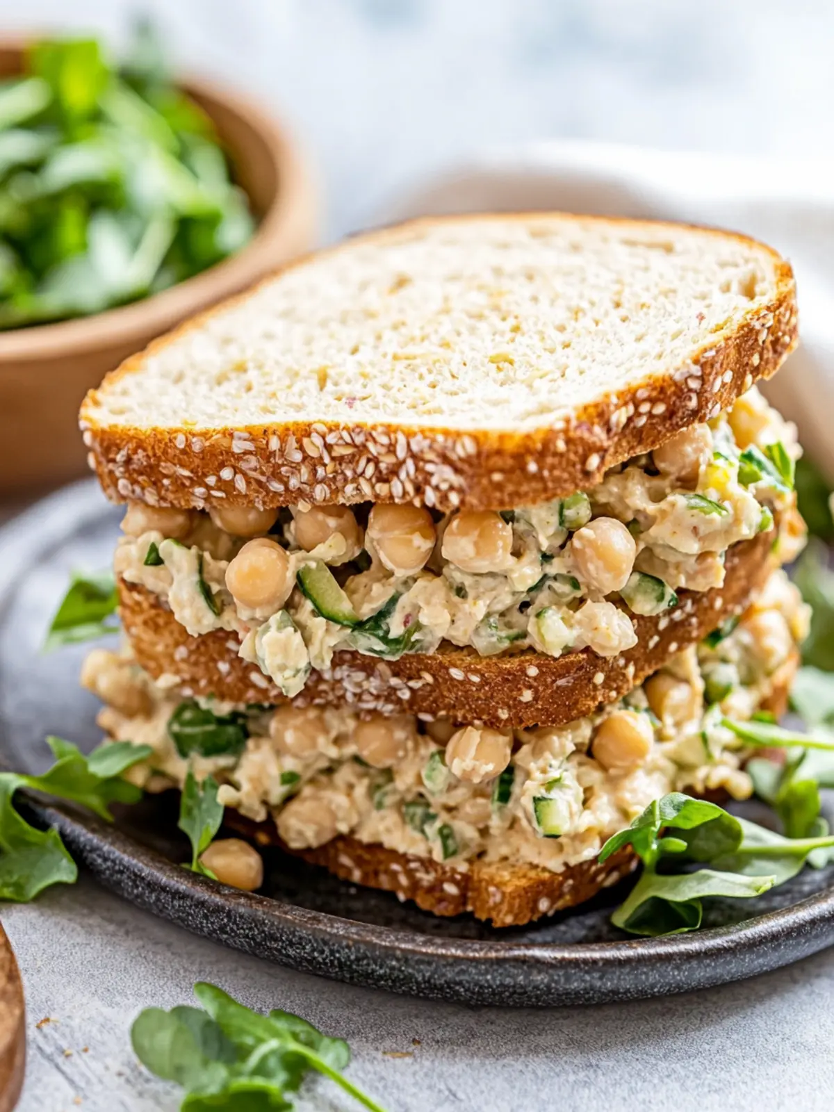 Chickpea Salad Sandwich with a Zesty Twist You'll Love 2 Chickpea Salad Sandwich