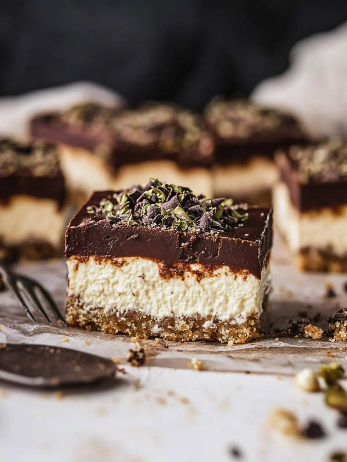 Indulge in Dubai Chocolate Cheesecake Bars You Can't Resist 3 Dubai Chocolate Cheesecake Bars