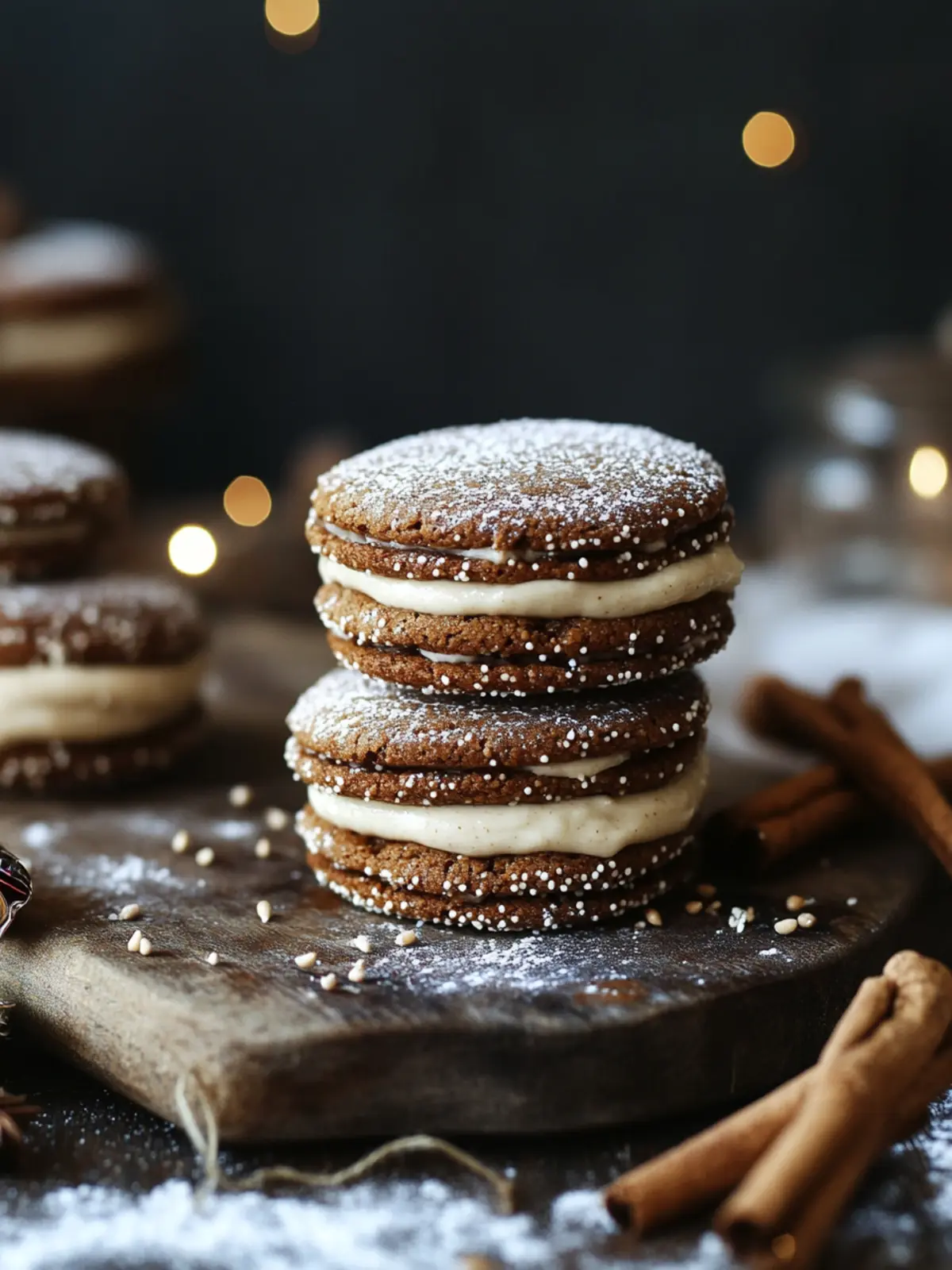 Ginger Molasses Sandwich Cookies with Eggnog Frosting Magic 2 Ginger Molasses Sandwich Cookies with Eggnog Frosting