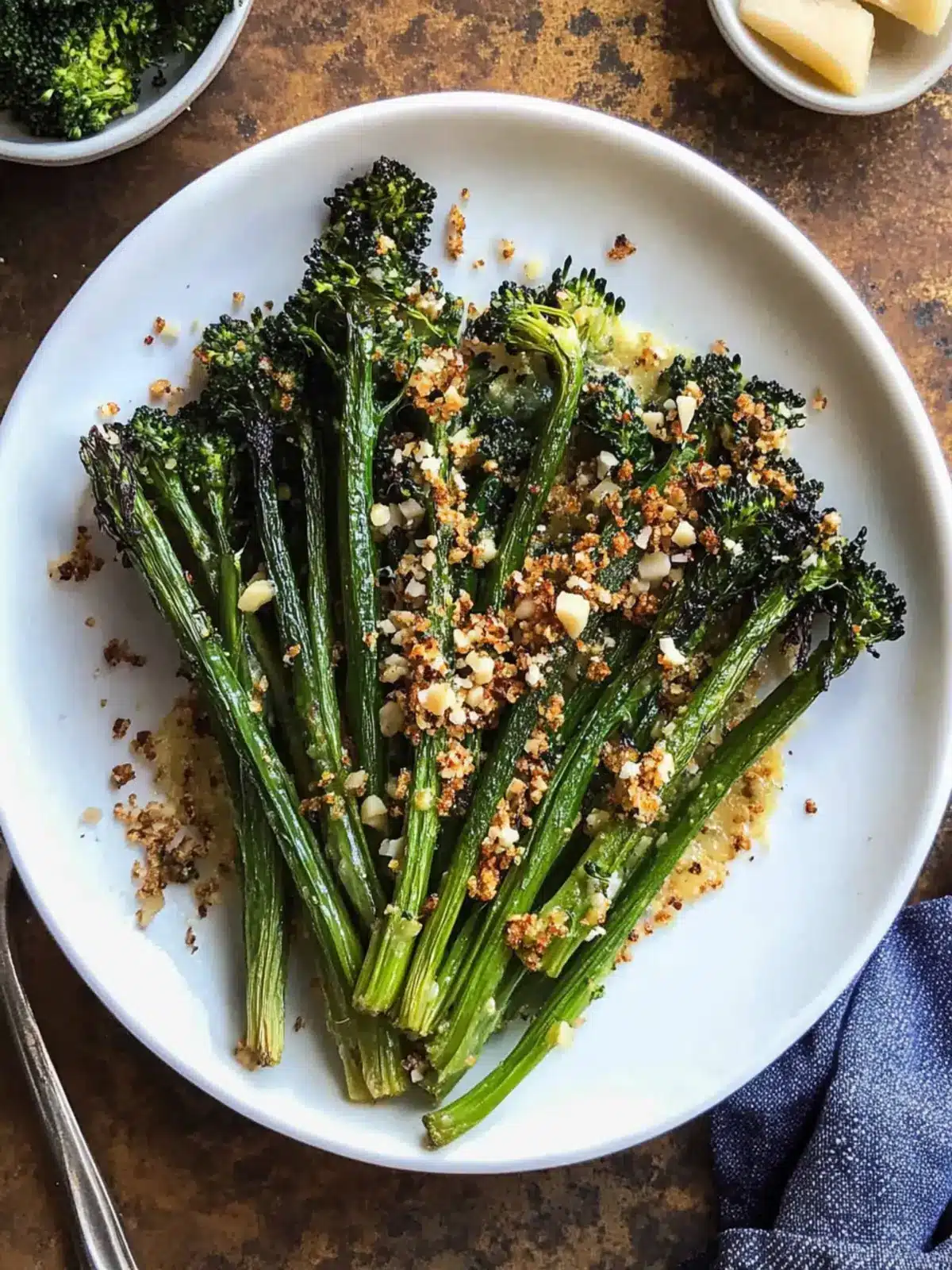 Savory Roasted Broccolini with Parmesan-Pine Nut Pangritata 4 Roasted Broccolini with Parmesan-Pine Nut Pangritata