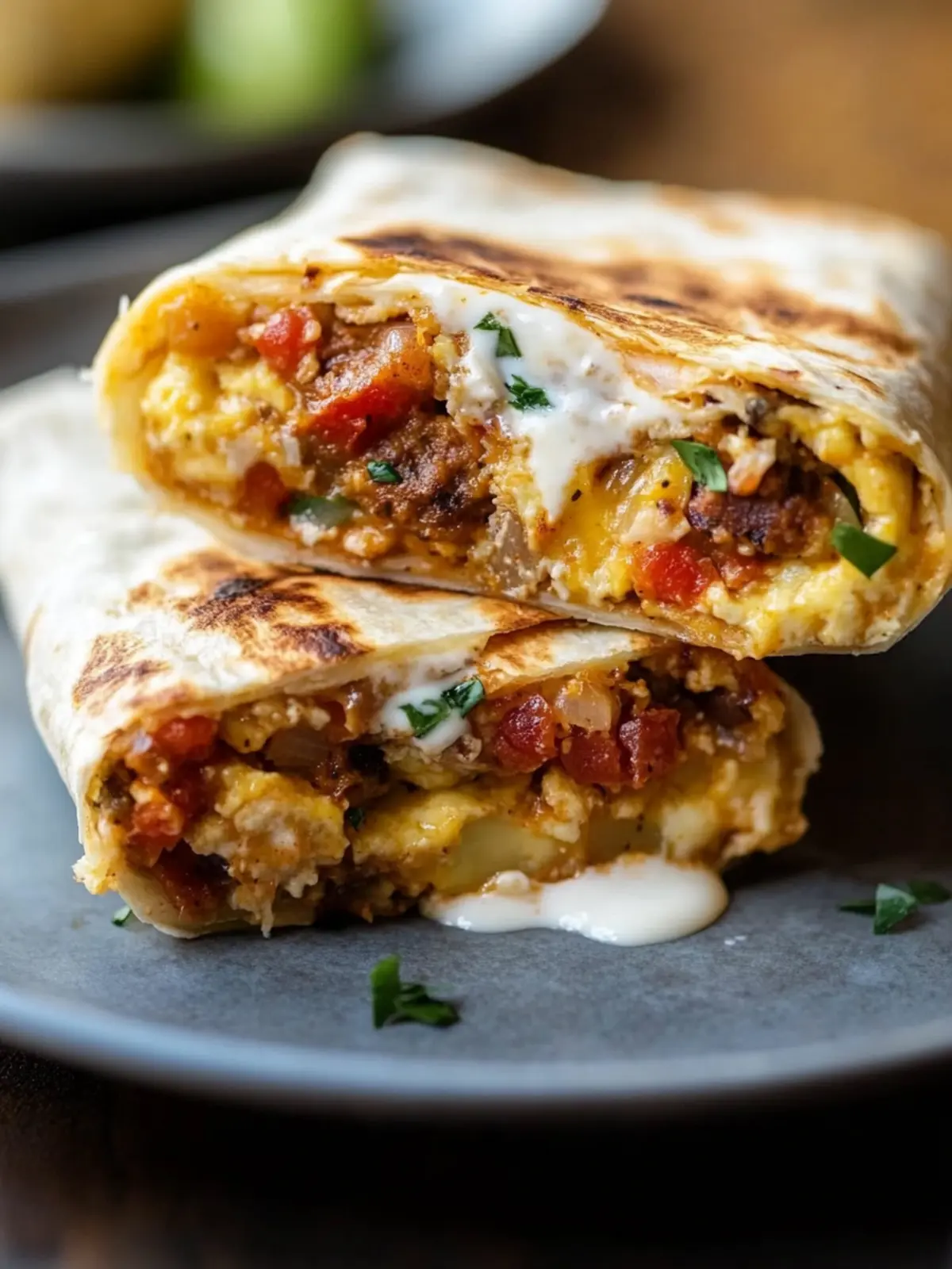 Savory Sheet Pan Breakfast Burritos with Creamy Chipotle Sauce 4 Sheet Pan Breakfast Burritos with Creamy Chipotle Sauce