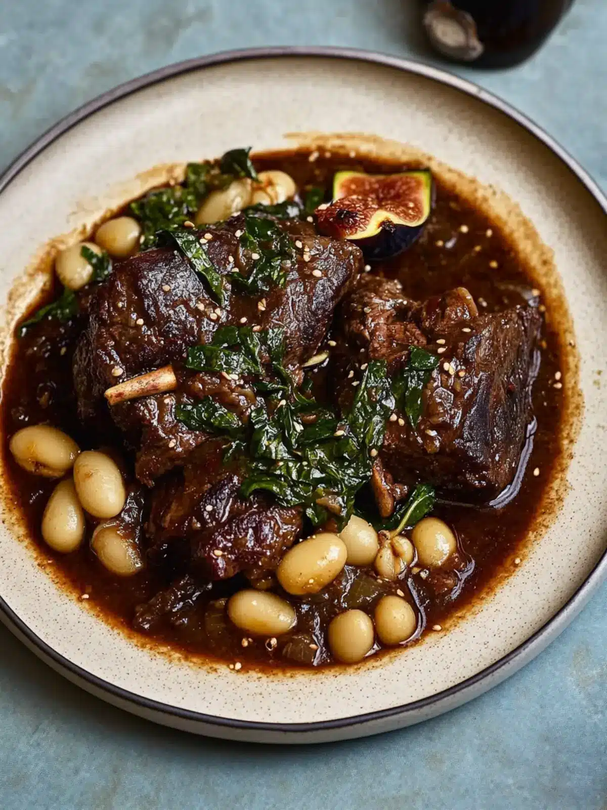 Comforting Braised Beef Short Ribs with Butterbeans and Figs 2 Braised beef short ribs with butterbeans and figs