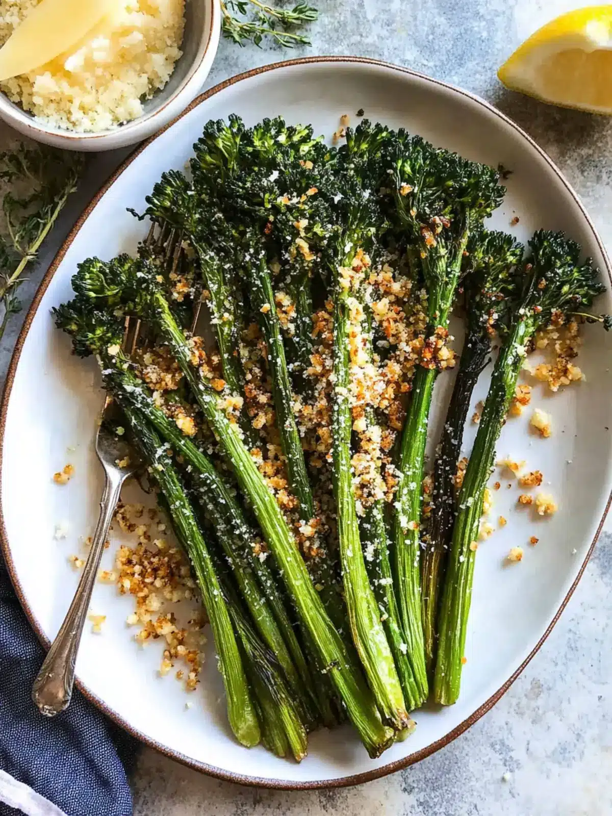 Savory Roasted Broccolini with Parmesan-Pine Nut Pangritata 3 Roasted Broccolini with Parmesan-Pine Nut Pangritata