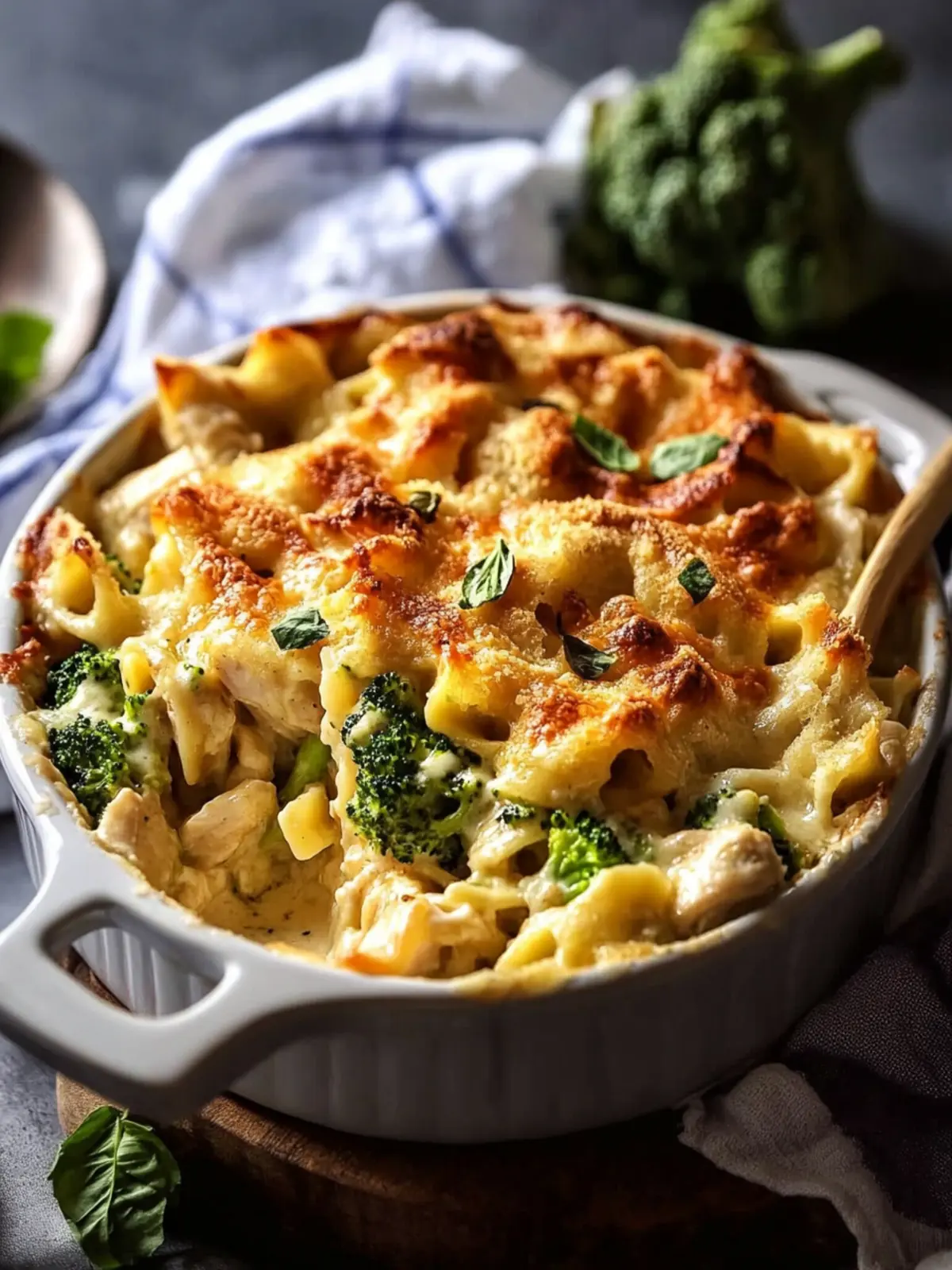 Easy Dump and Bake Chicken Broccoli Alfredo Noodle Casserole 2 Dump and Bake Chicken Broccoli Alfredo Noodle Casserole