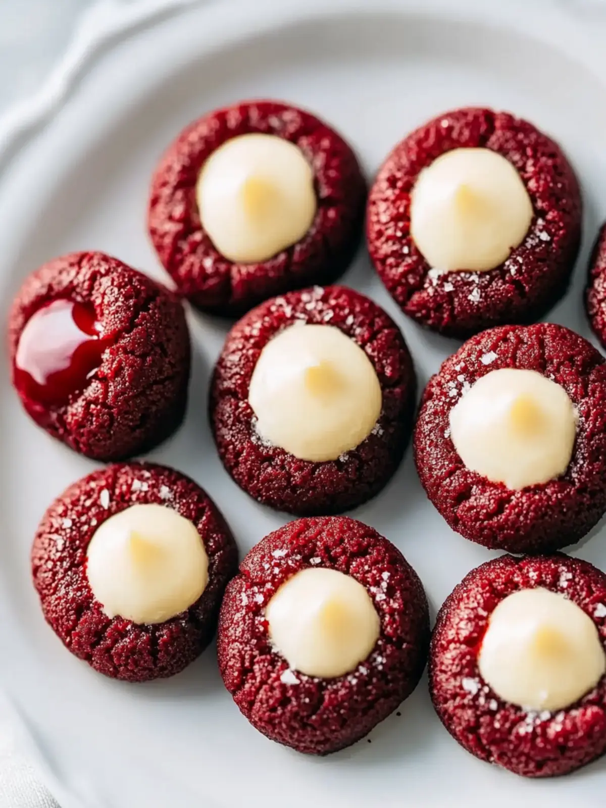 Irresistible Red Velvet Cream Cheese Thumbprint Cookies Recipe 4 Red Velvet Cream Cheese Thumbprint Cookies
