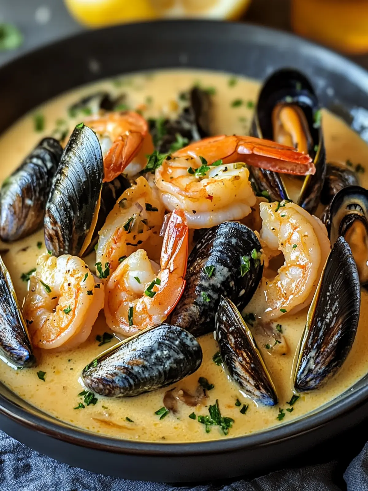 Delicious Shrimp And Mussels In A Creamy Garlic Sauce Delight 5 Shrimp And Mussels In A Creamy Garlic Sauce