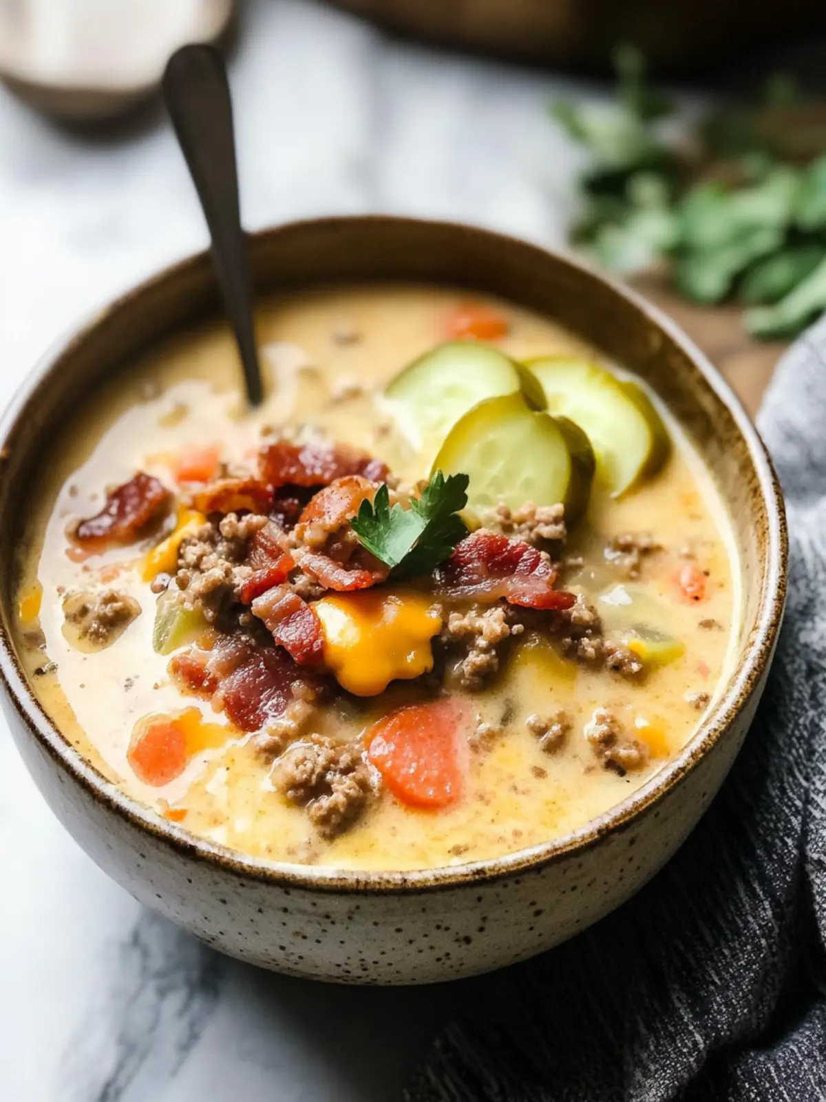 Paleo Bacon Cheeseburger Soup You'll Crave in Every Bite 5 Paleo Bacon Cheeseburger Soup