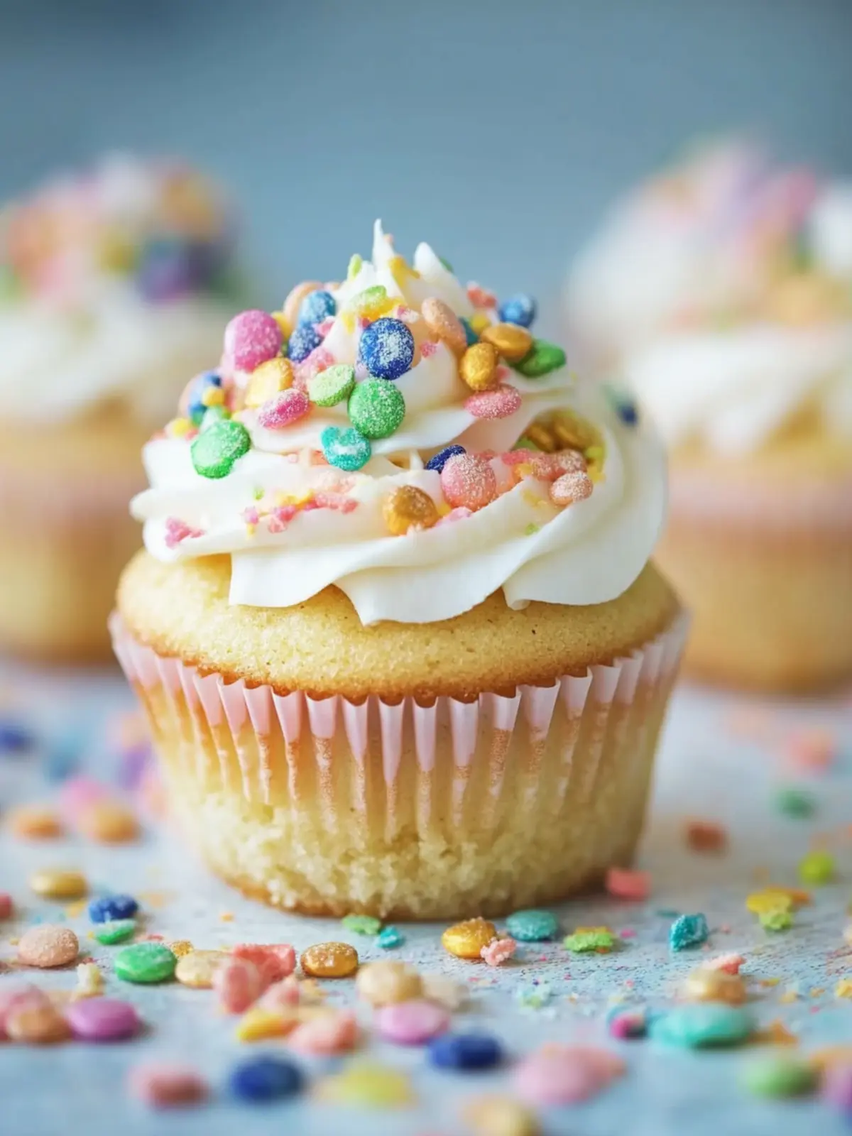 Lucky Charms Cereal Milk Confetti Cupcakes: A Magical Treat! 3 Lucky Charms Cereal Milk Confetti Cupcakes