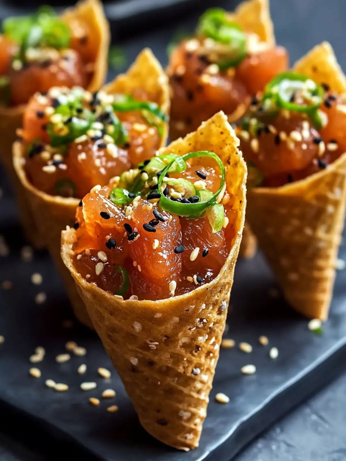 Spicy Tuna Sesame Miso Cones for a Flavor-Packed Appetizer 2 Spicy Tuna Sesame Miso Cones