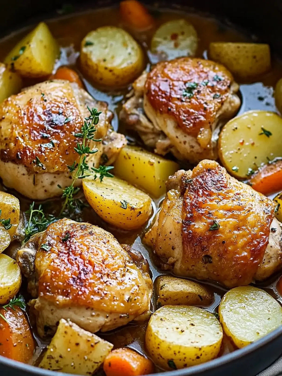 Savory Braised Chicken Thighs with Potatoes and Carrots Delight 3 Braised Chicken Thighs with Potatoes and Carrots
