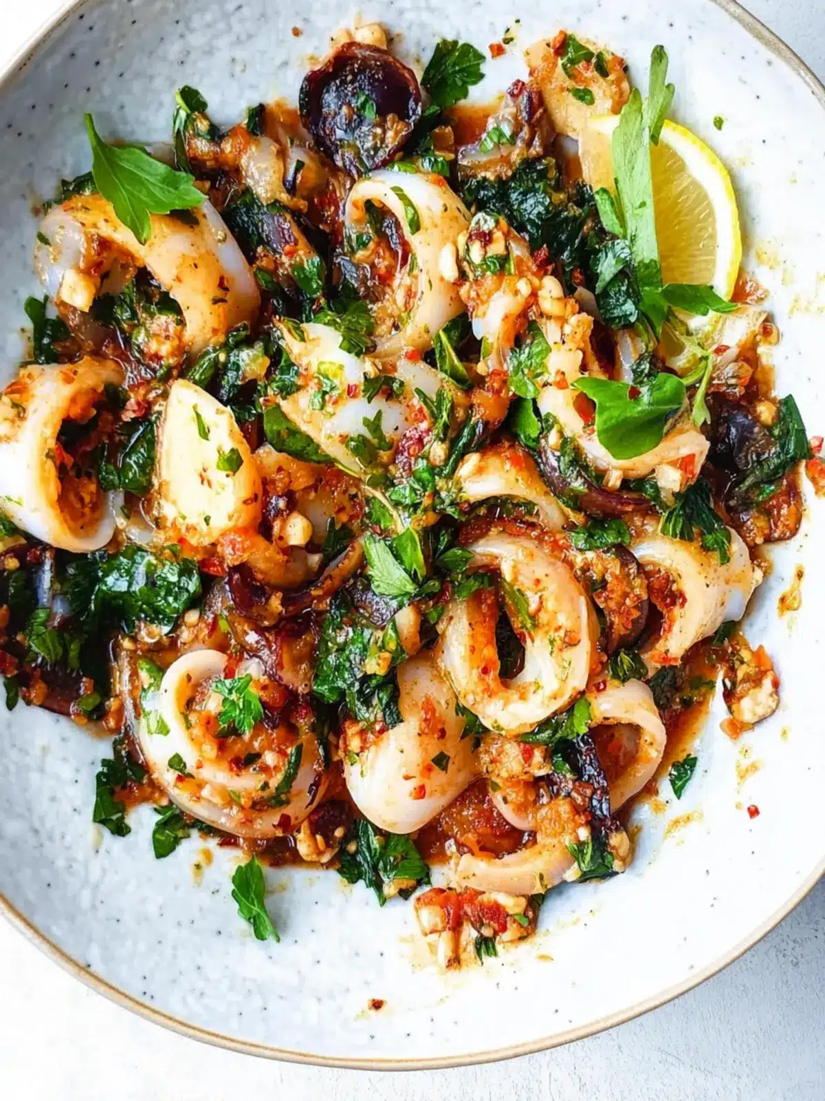 Savor Keto Garlic Squid with Olives and Zesty Arugula 4 Keto Garlic Squid