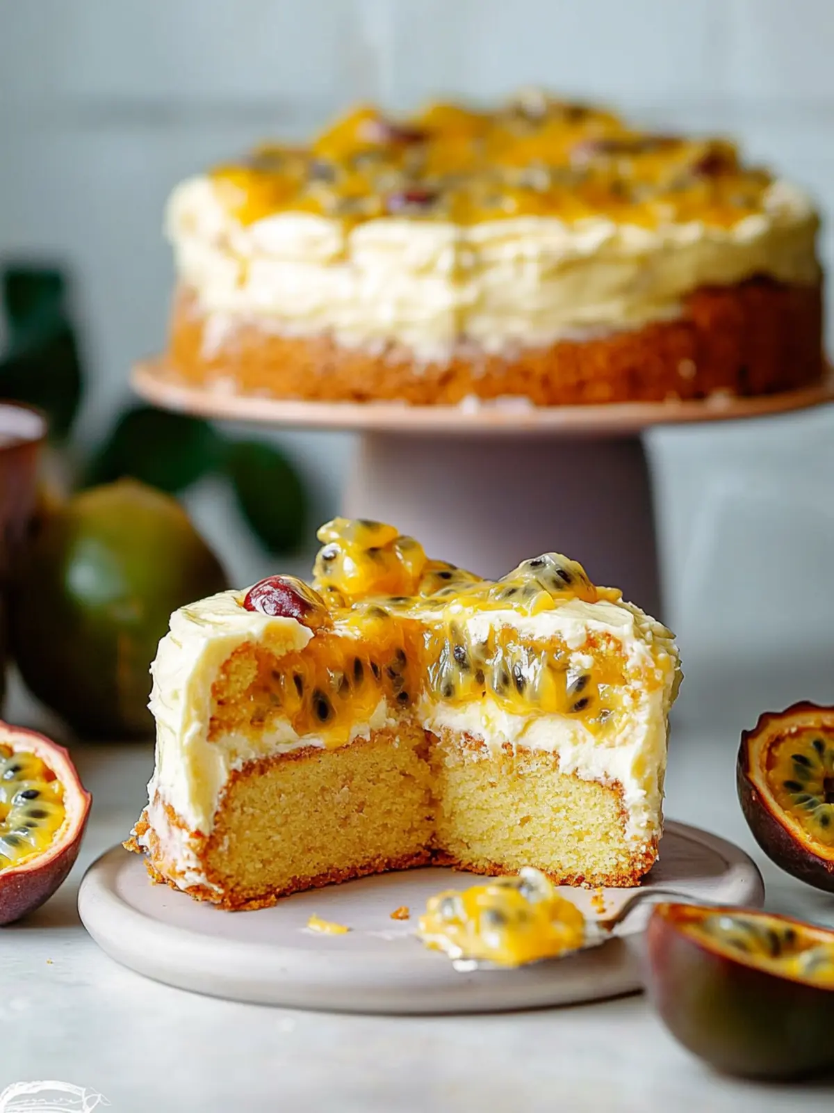 Delightful Passion Fruit Cake with Creamy Frosting Power 3 Passion Fruit Cake