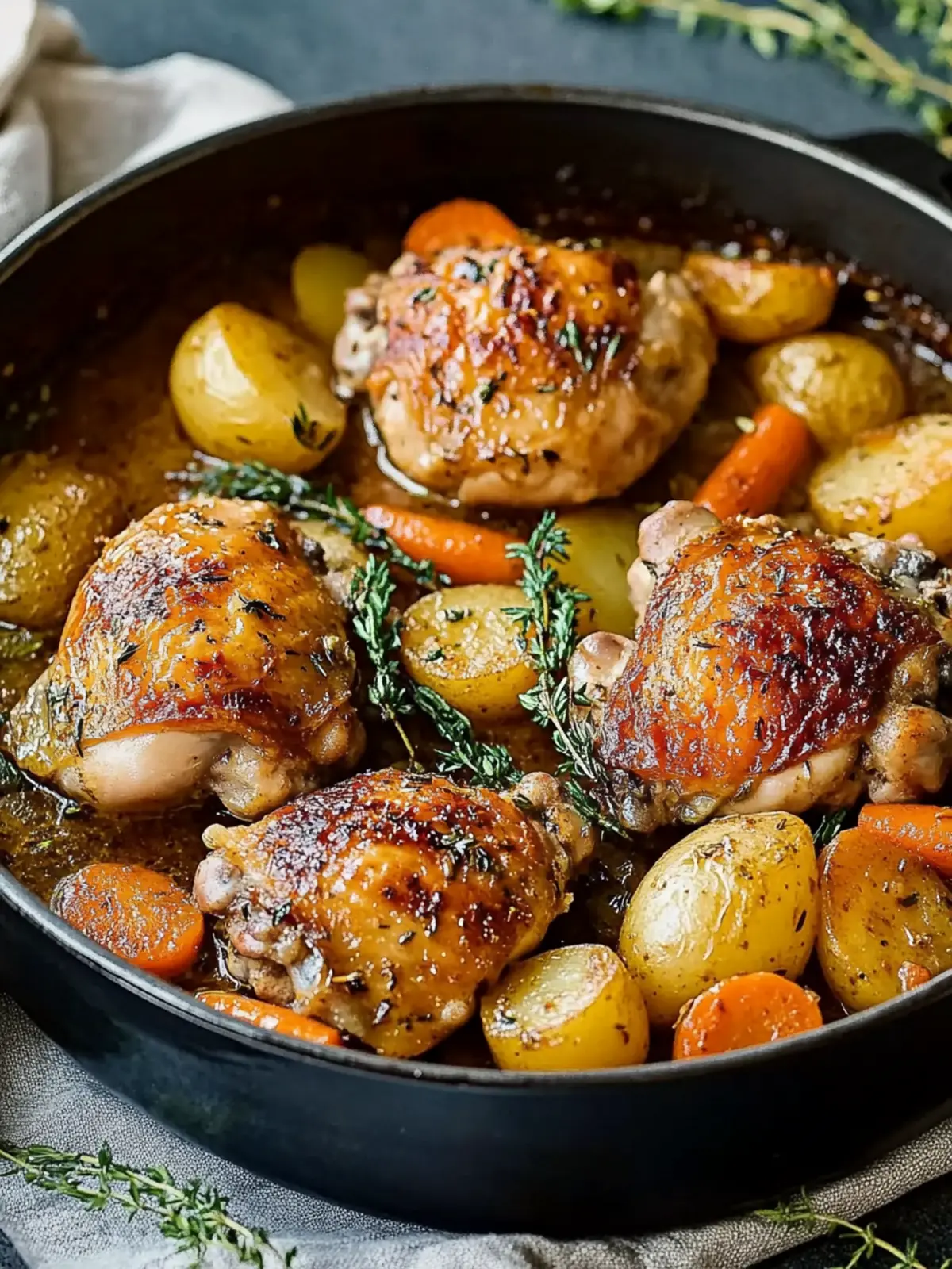 Savory Braised Chicken Thighs with Potatoes and Carrots Delight 5 Braised Chicken Thighs with Potatoes and Carrots