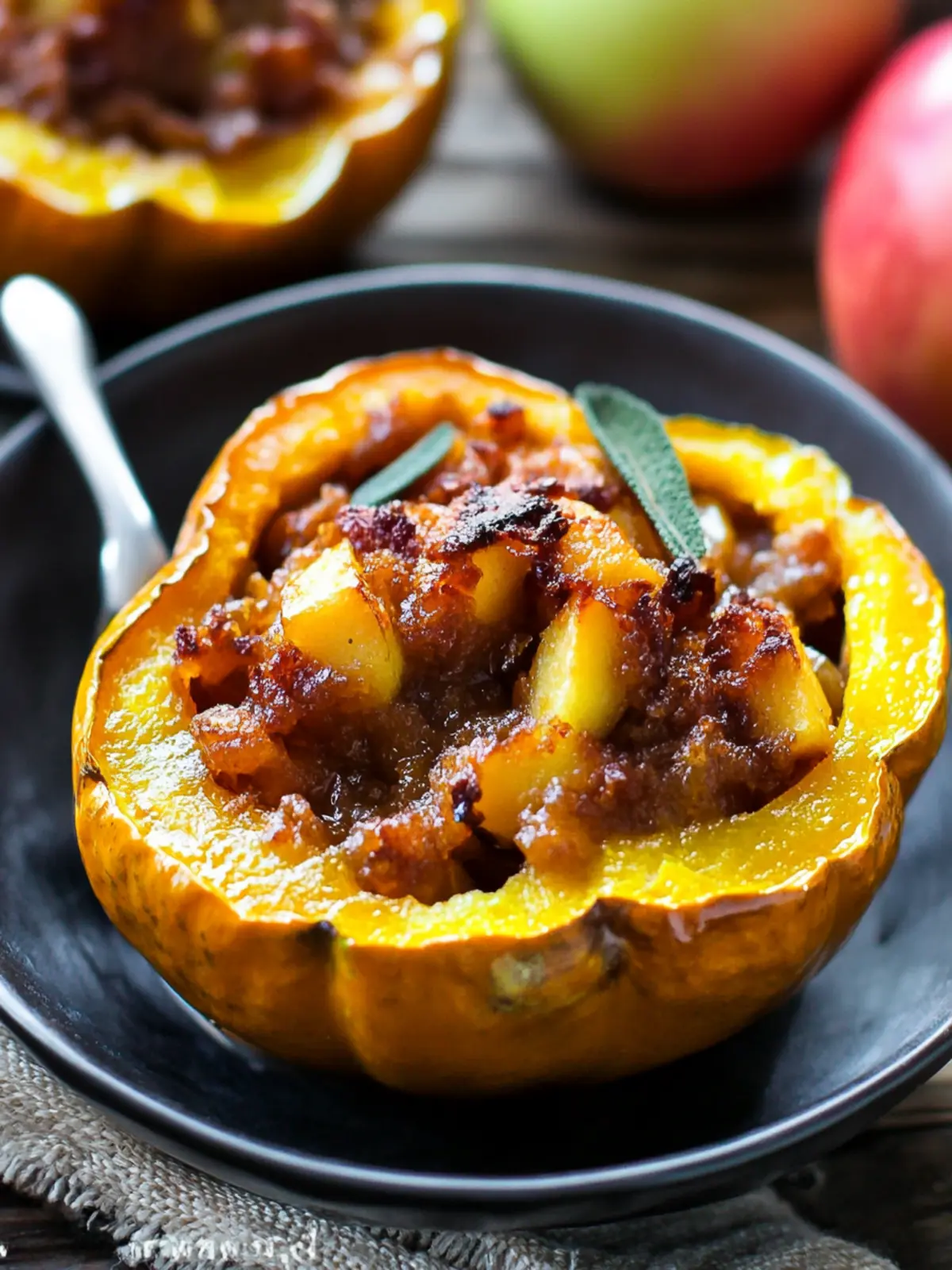 Delicious Apple-Stuffed Acorn Squash for Cozy Dinners 2 Apple-Stuffed Acorn Squash