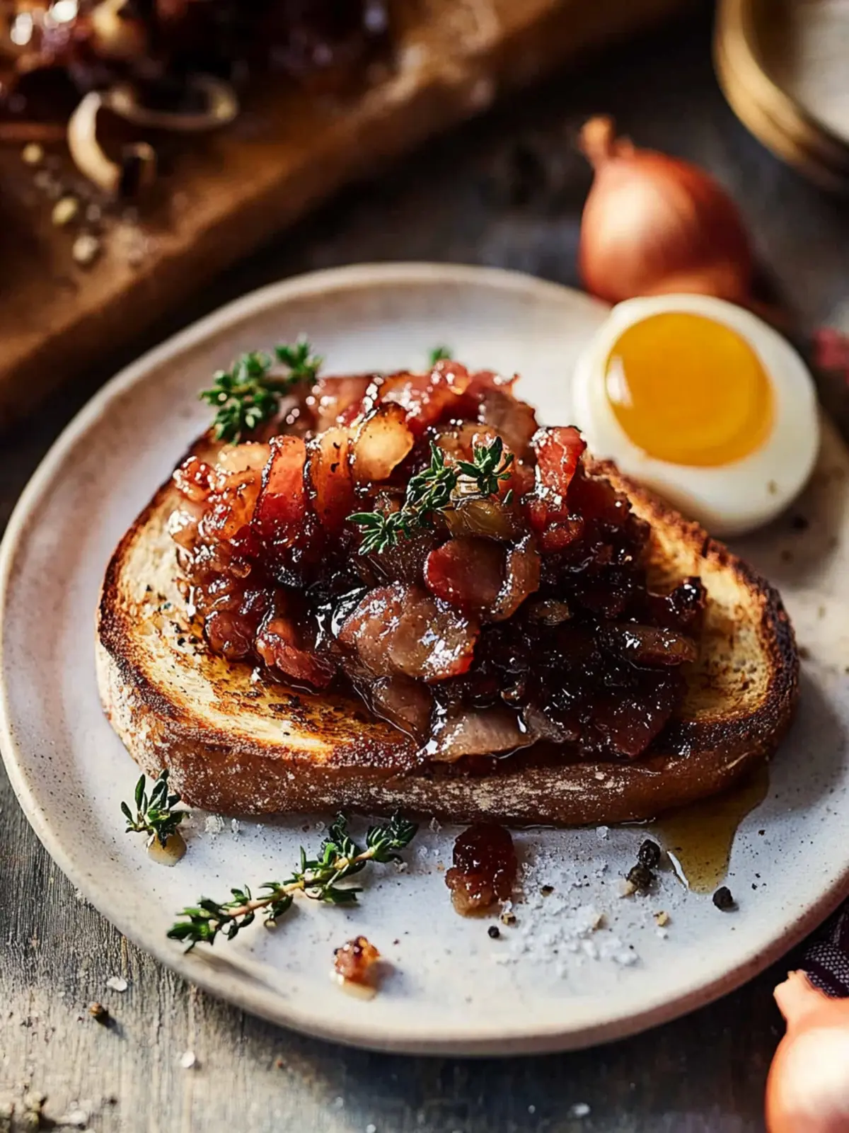 Bacon & Onion Jam on Toast: A Savory Breakfast Delight 2 Bacon & onion jam on toast