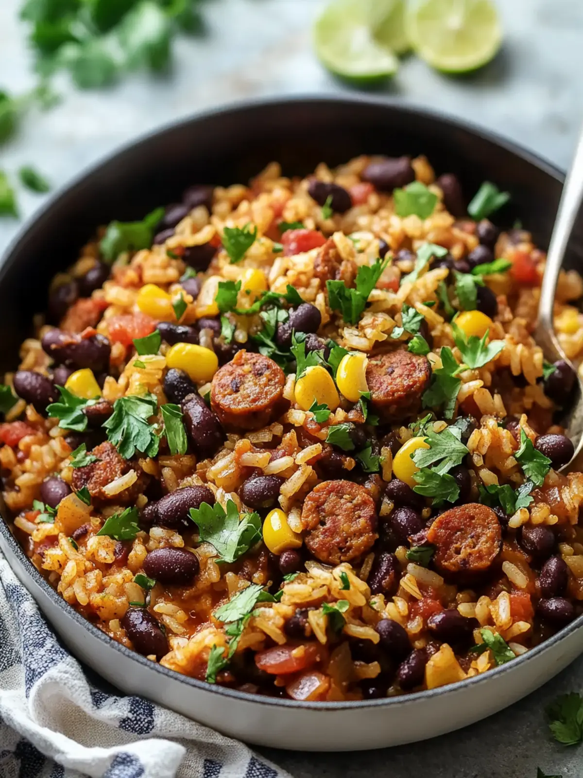Black Beans, Sausage and Rice Skillet: Easy Weeknight Delight 3 Black Beans, Sausage and Rice Skillet
