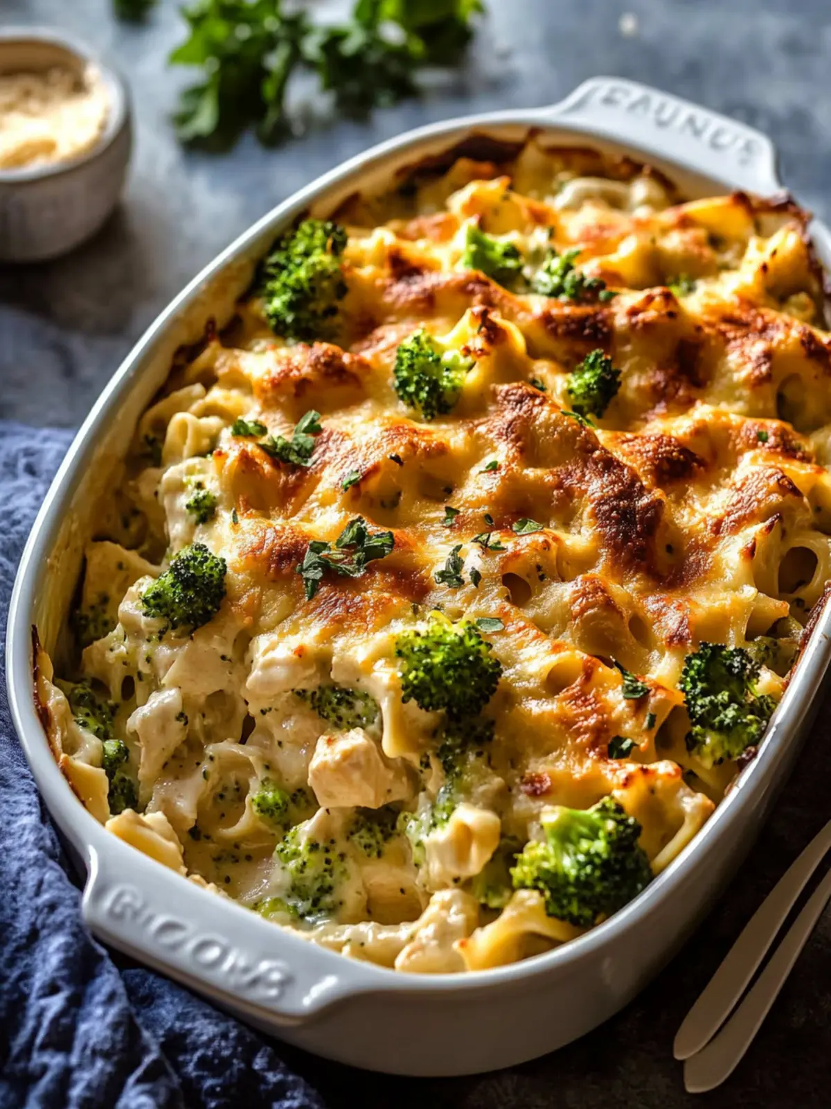 Easy Dump and Bake Chicken Broccoli Alfredo Noodle Casserole 4 Dump and Bake Chicken Broccoli Alfredo Noodle Casserole