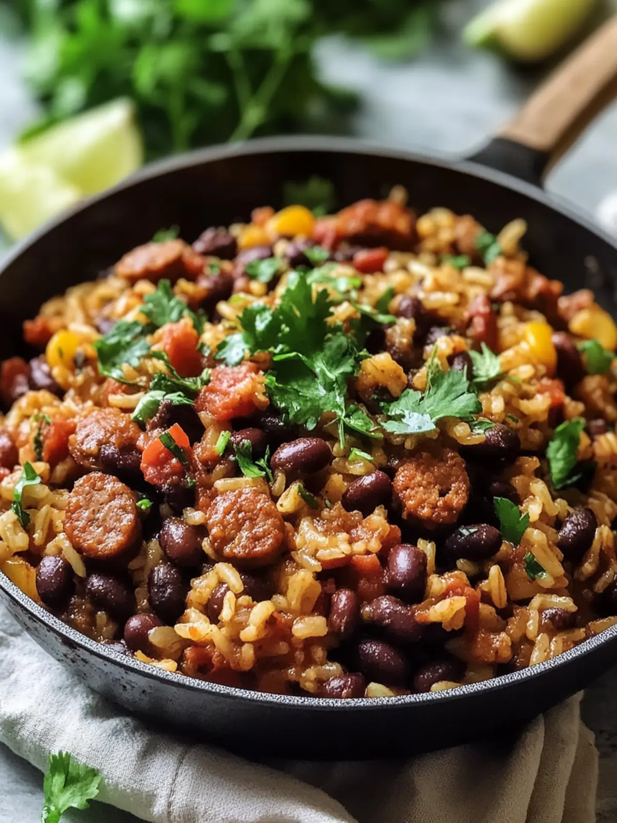 Black Beans, Sausage and Rice Skillet: Easy Weeknight Delight 2 Black Beans, Sausage and Rice Skillet