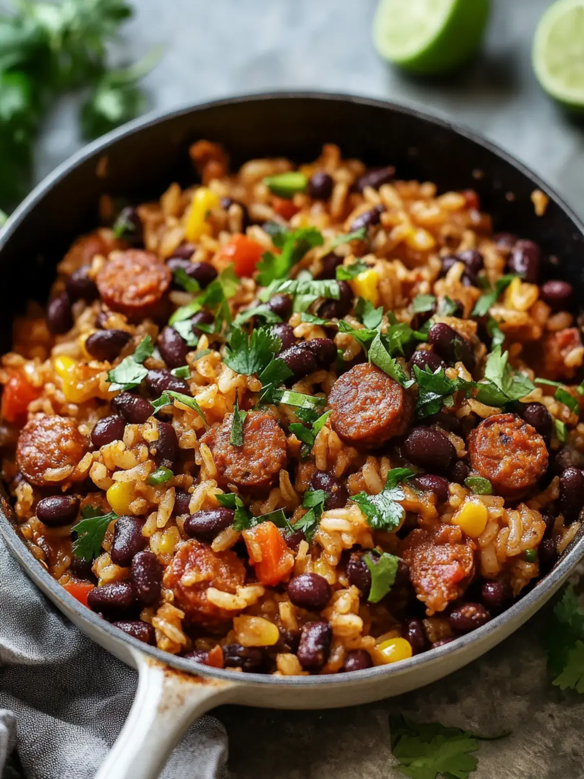 Black Beans, Sausage and Rice Skillet: Easy Weeknight Delight 5 Black Beans, Sausage and Rice Skillet