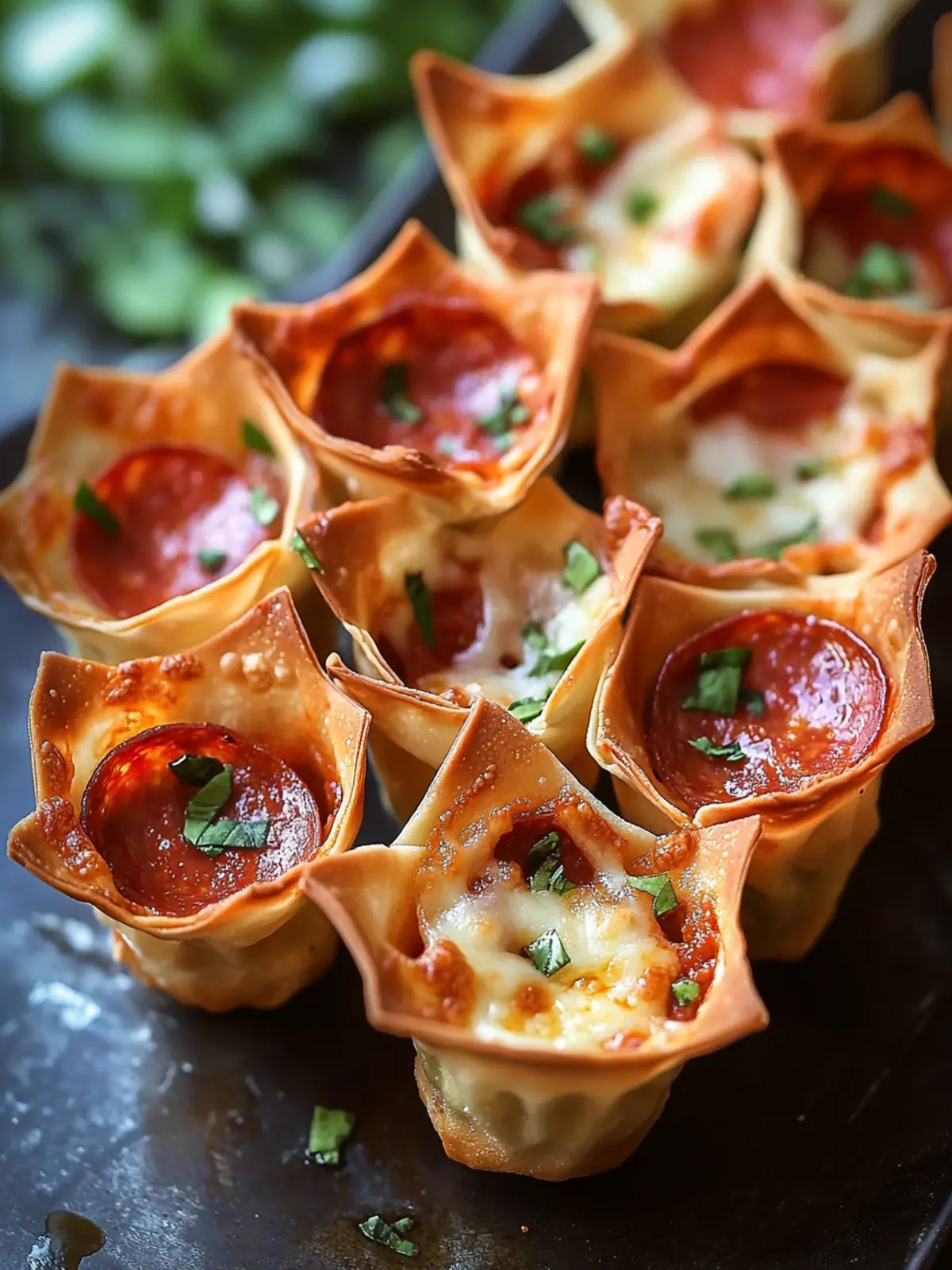 Savory Wonton Pizza Cups: A Fun Twist on Your Favorite Snack 4 Wonton Pizza Cups