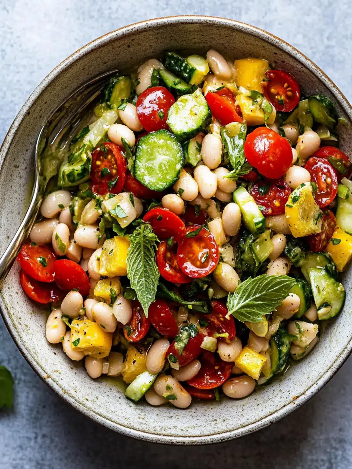 Savor Summer: White Bean Salad with Grilled Veggies Delight 5 White bean salad with summer vegetables