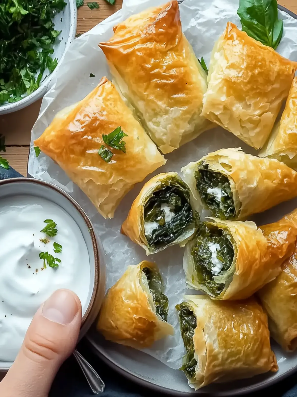 Cozy Rice Paper Spanakopita Spirals for Guilt-Free Snacking 4 Cozy Rice Paper Spanakopita
