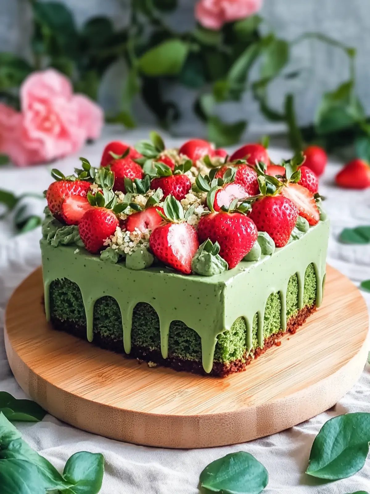 Easy Strawberry Matcha Cake – A Healthy Twist on Dessert! 4 Easy Strawberry Matcha Cake