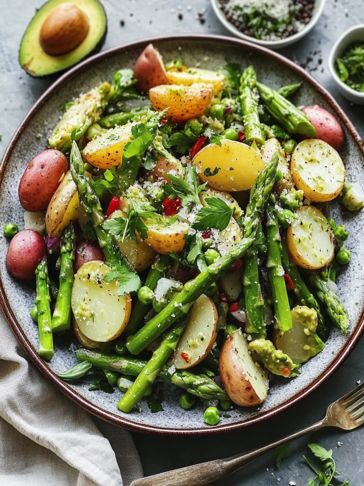 Delicious Cold Asparagus Salad With Potatoes & Avocado Bliss 2 Cold Asparagus Salad With Potatoes & Avocado