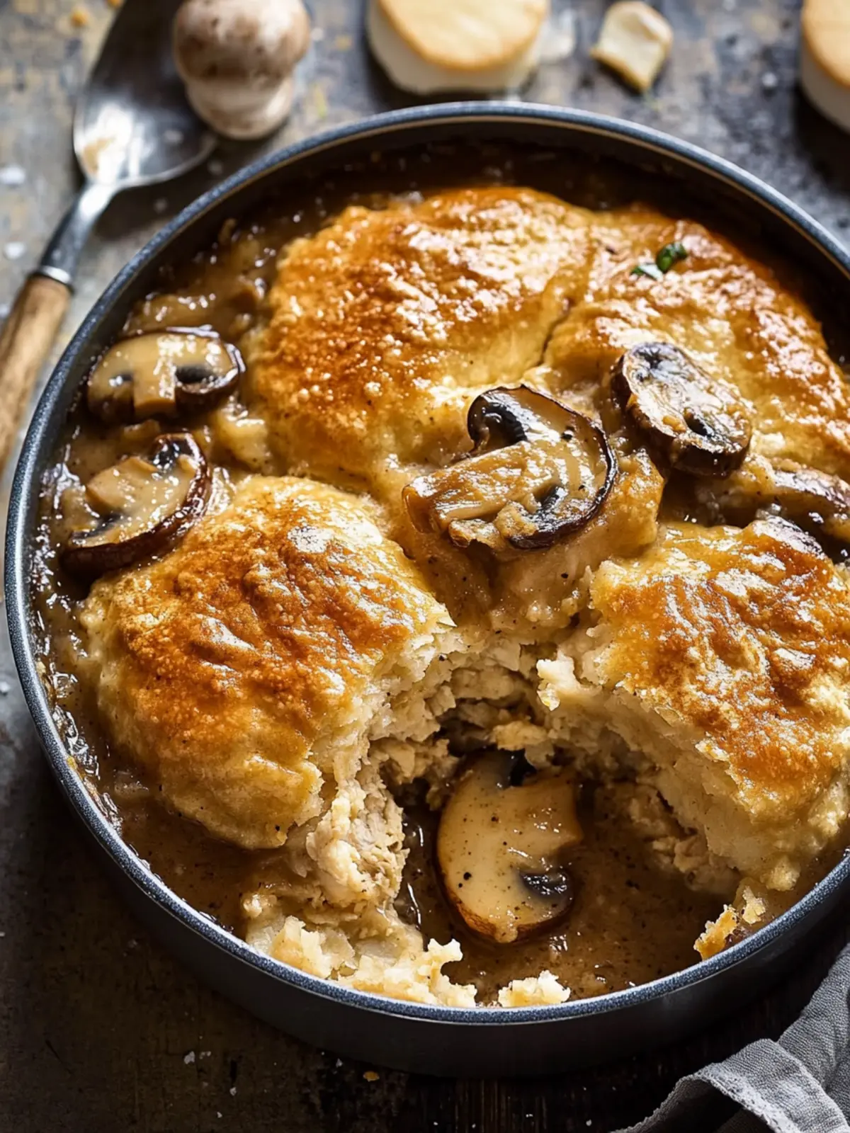 Mouthwatering Mushroom & Chicken Cobbler for Cozy Nights 4 Mushroom & chicken cobbler