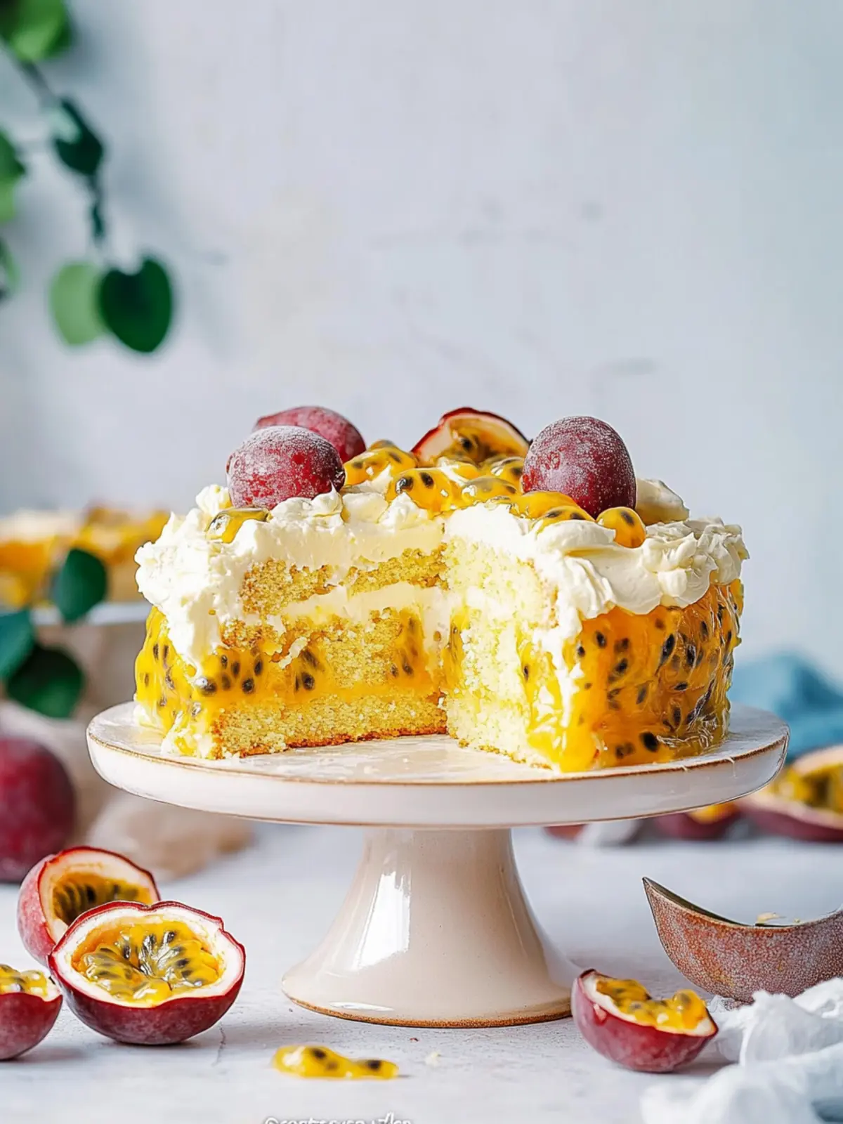 Delightful Passion Fruit Cake with Creamy Frosting Power 4 Passion Fruit Cake