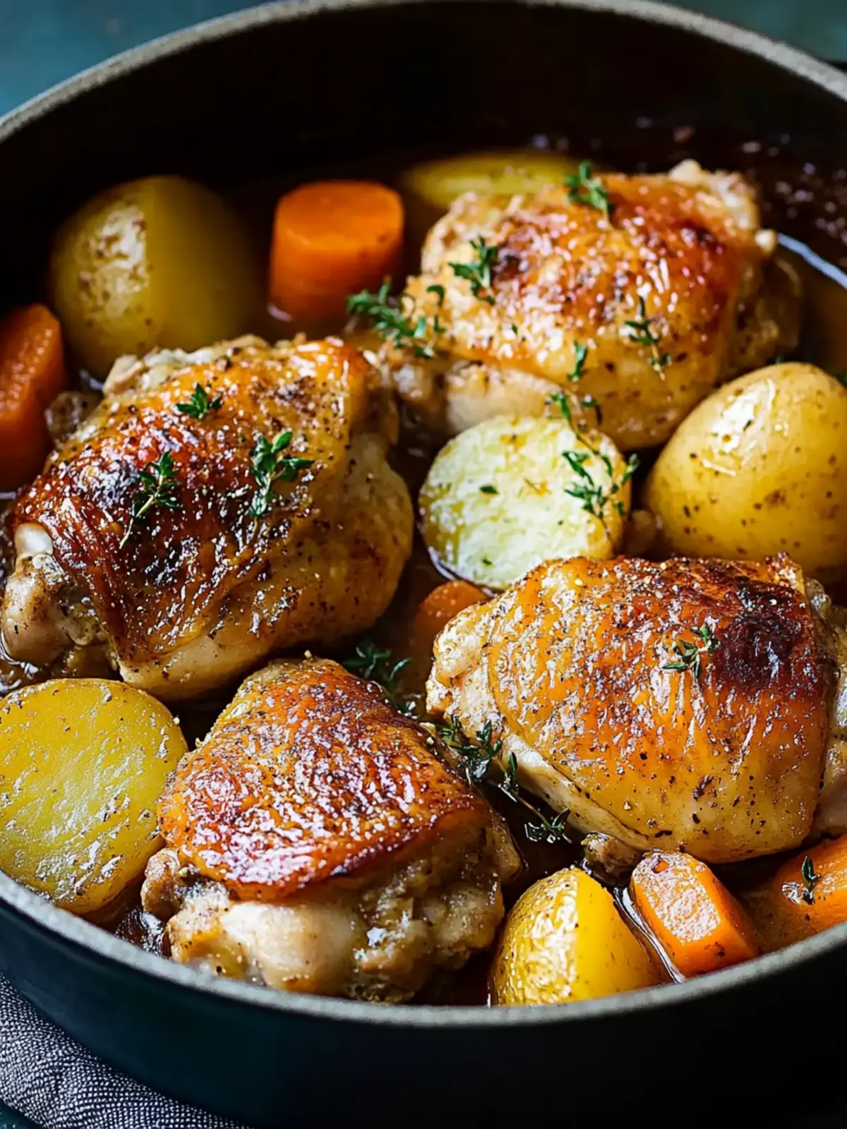 Savory Braised Chicken Thighs with Potatoes and Carrots Delight 2 Braised Chicken Thighs with Potatoes and Carrots