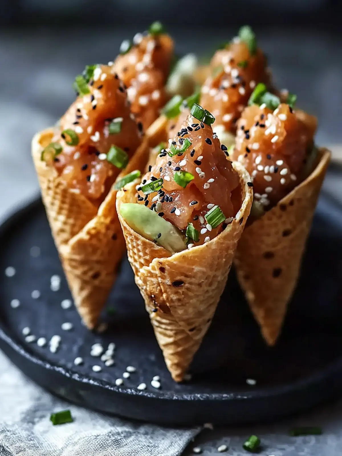 Spicy Tuna Sesame Miso Cones for a Flavor-Packed Appetizer 4 Spicy Tuna Sesame Miso Cones