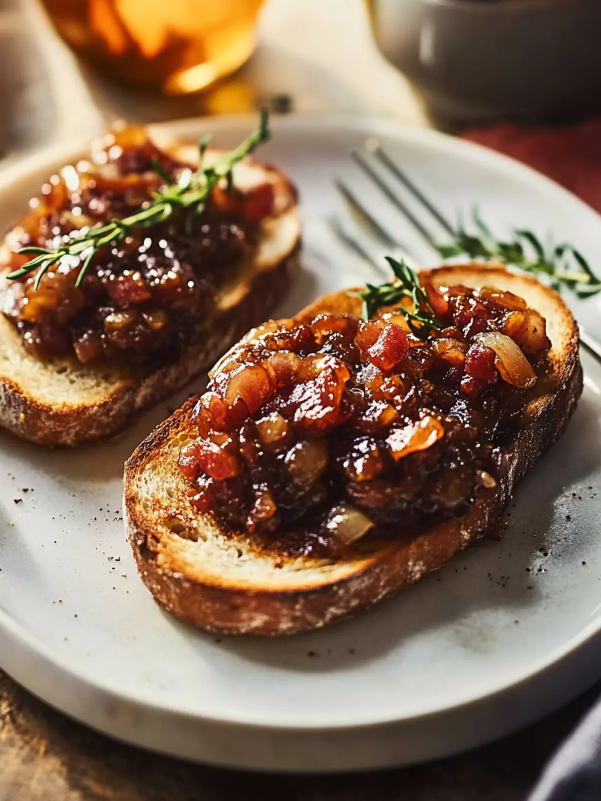 Bacon & Onion Jam on Toast: A Savory Breakfast Delight 4 Bacon & onion jam on toast